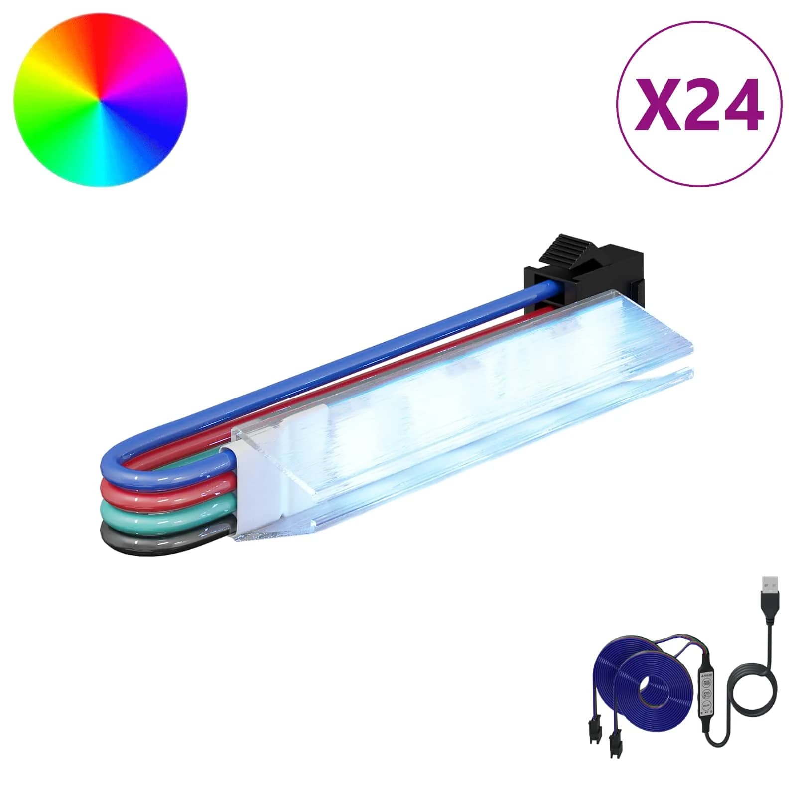 LED trak 12 kos Črna in večbarvna Baker in plastika - slika 2
