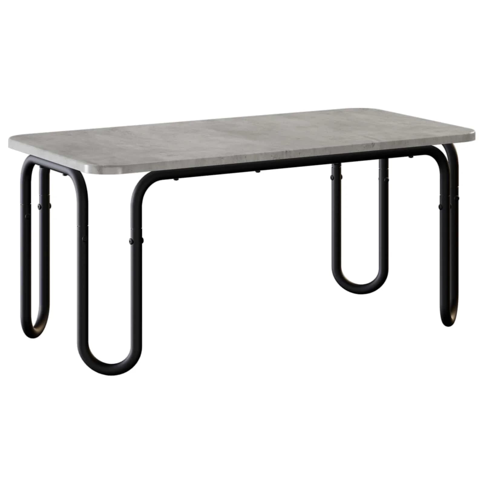 Klubska miza Betonsko siva 100 x 50 x 45 cm Inženirski les - slika 2