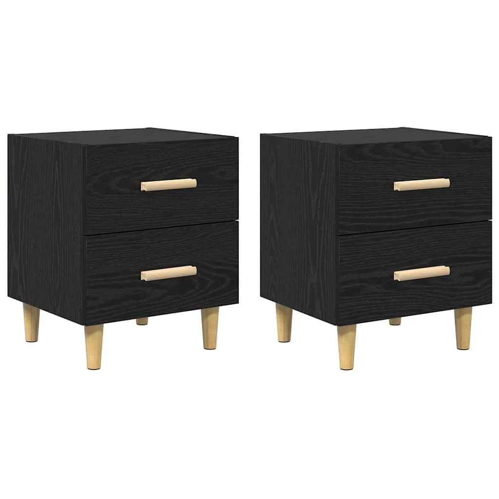 Posteljna omarica 2 kos Črna Orehovina 40 x 35 x 47.5cm - slika 2