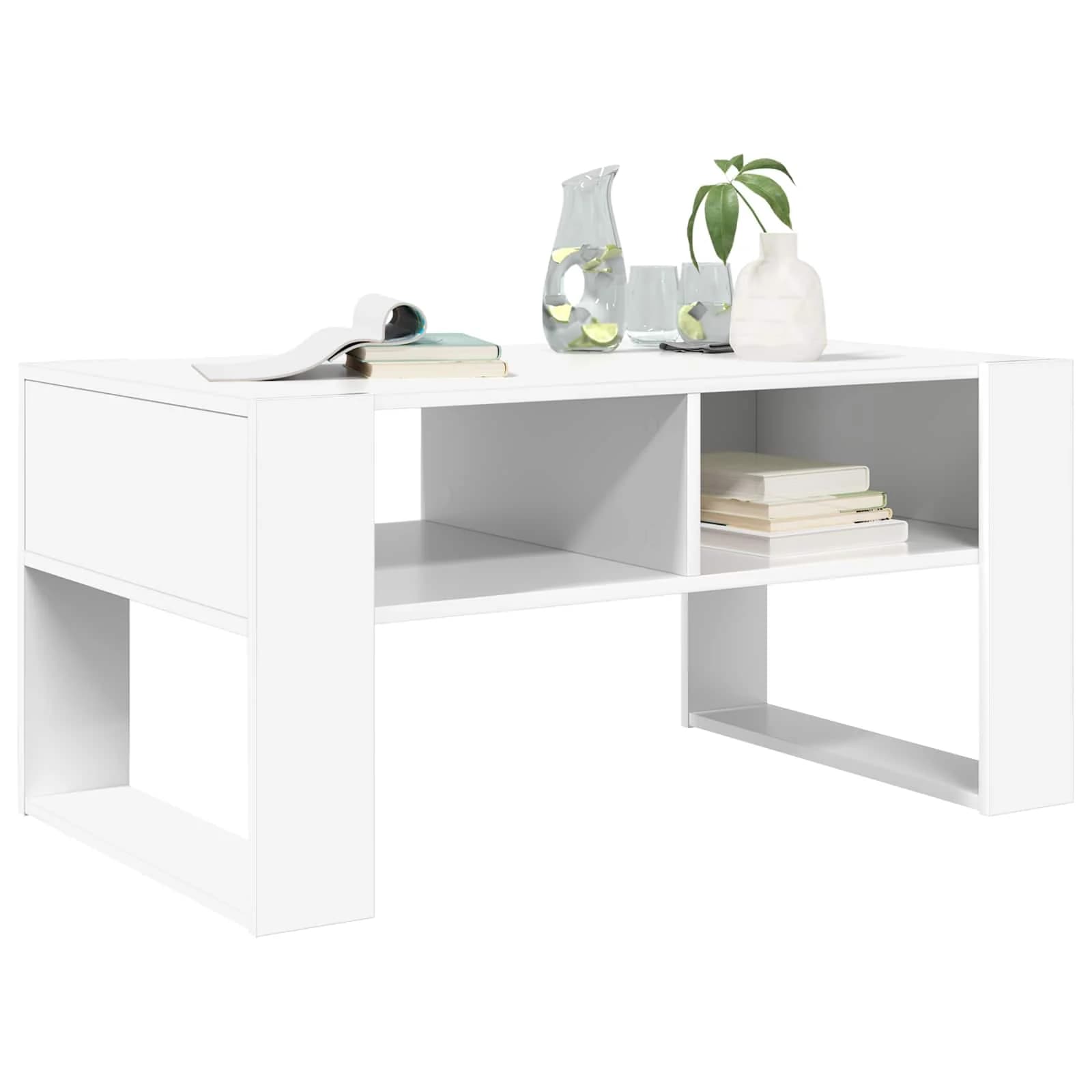 Klubska miza Bela 92 x 53 x 45 cm Inženirski les - slika 3