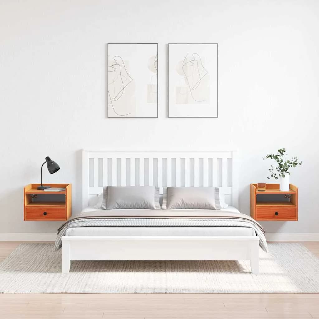 Nočna omarica 2 kos Voskast rjav 38 x 36 x 29,5 cm - slika 4