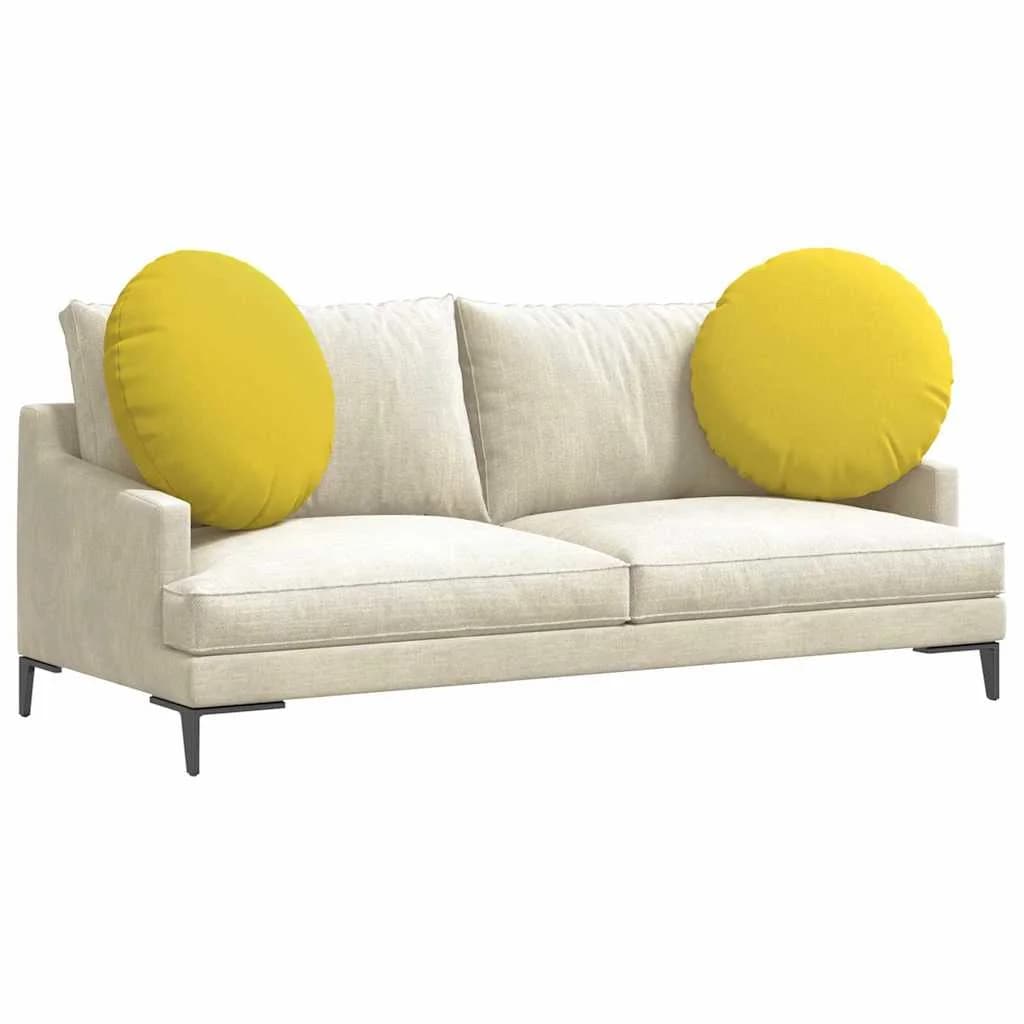 Sedežne blazine 2 kos blago Svetlo rumena Ø80 x 29 cm - slika 3