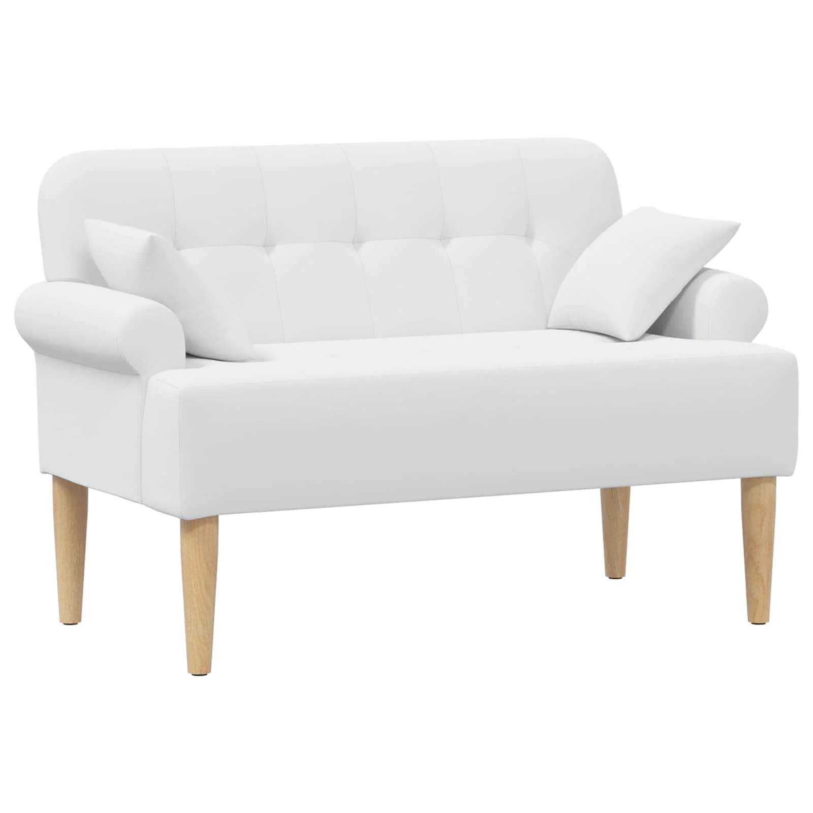 Dvojnica s gumbi Bela 120 x 65 x 79 cm Blago - slika 2
