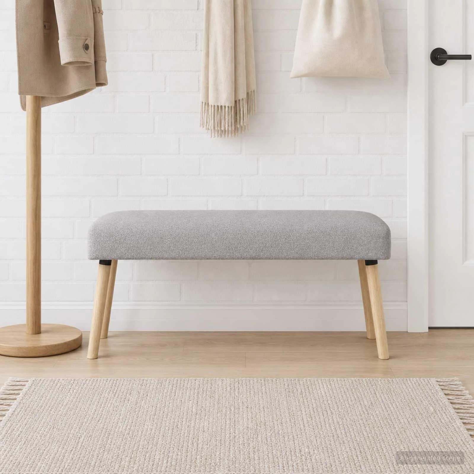 klop Enobarvno Svetlo siva 110 x 40 x 46 cm Bouclé - slika 4
