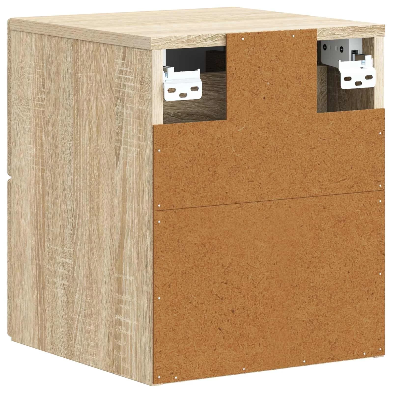 Stenski nočni omarici s predalom Sonoma hrast 33 x 34,5 x 40 cm - slika 7