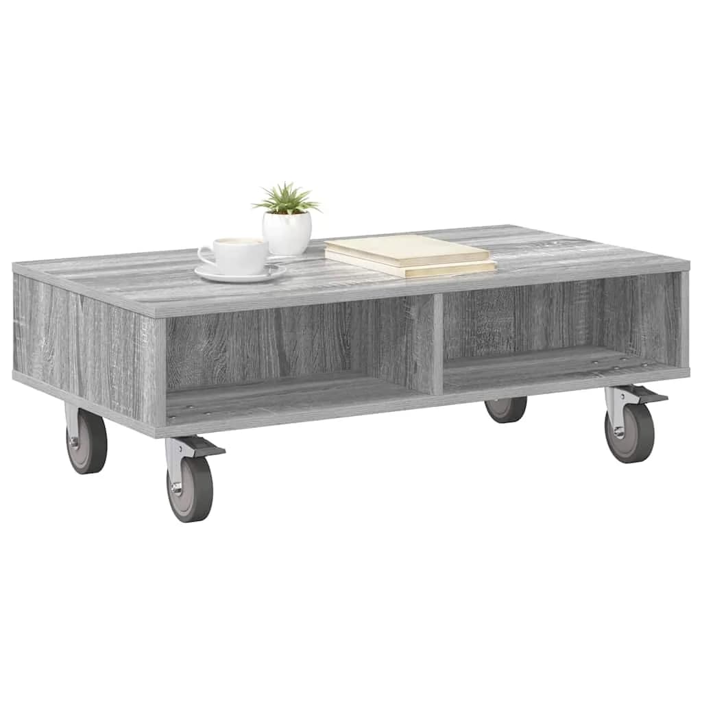 Stranska miza s kolesi Siva Sonoma 90 x 50 x 30 cm - slika 3