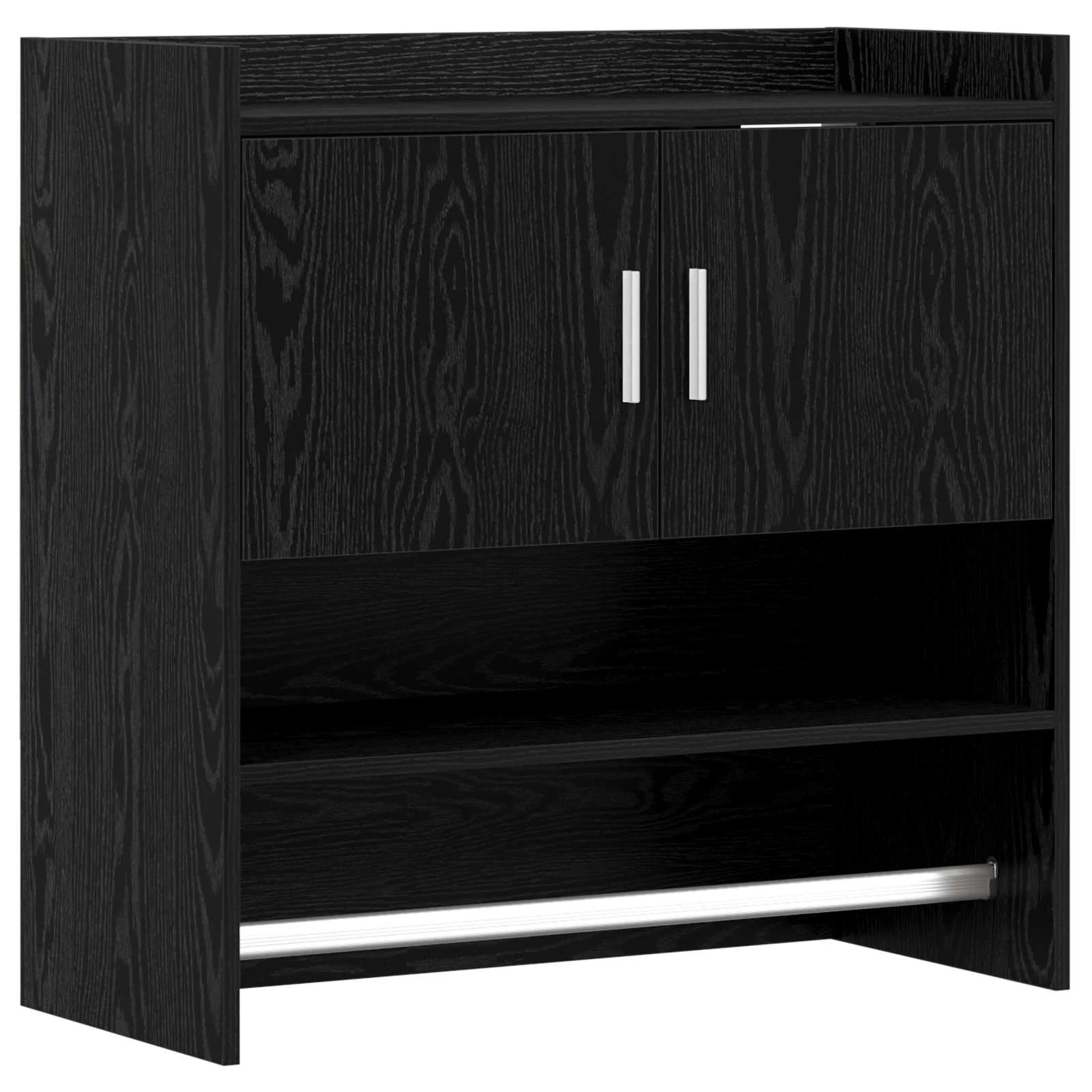 Stenska polica Montaža za steno Črni hrast 80 x 36 x 80 cm - slika 2