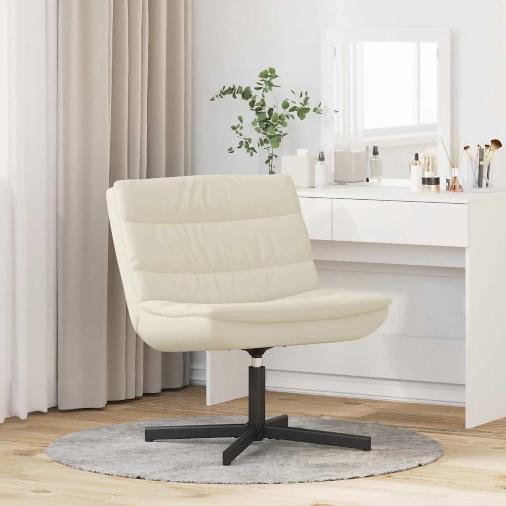 Vrtljiv stol krema 63 x 75 x 76 cm Umetno usnje - slika 3