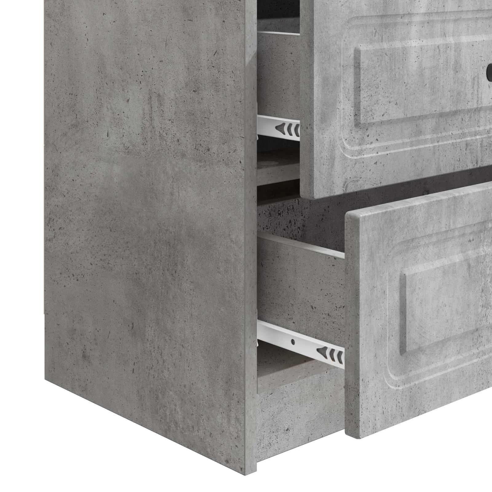 Nočna omarica Betonsko siva 62 x 34,5 x 44,5 cm Inženirski les - slika 9