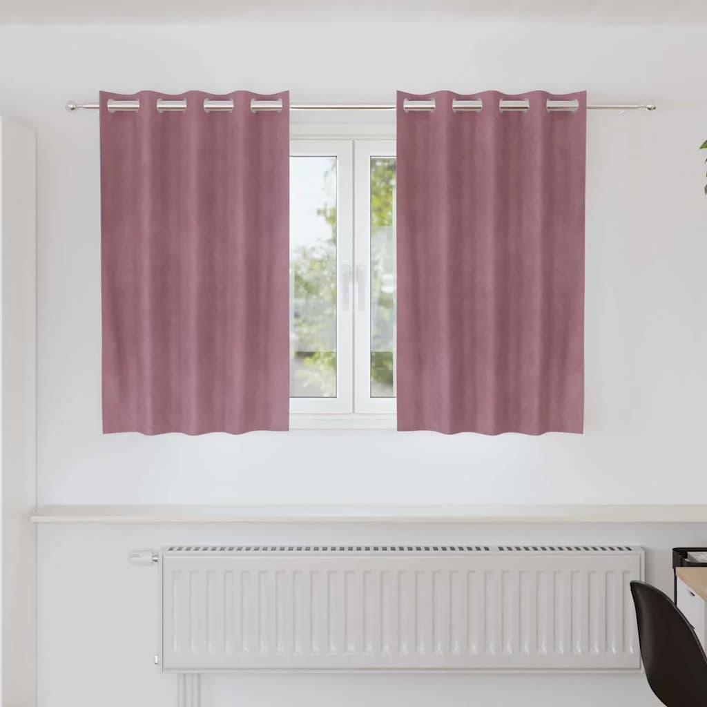 Zatemnitvene zavese 2 kos Temno roza 140 x 140 cm Žamet