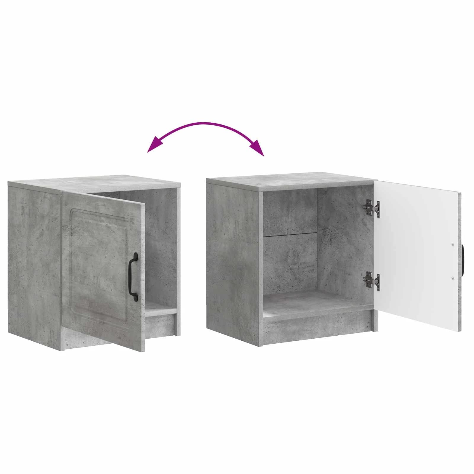 Nočna omarica 2 kos Betonsko siva 43 x 34,5 x 47 cm - slika 12