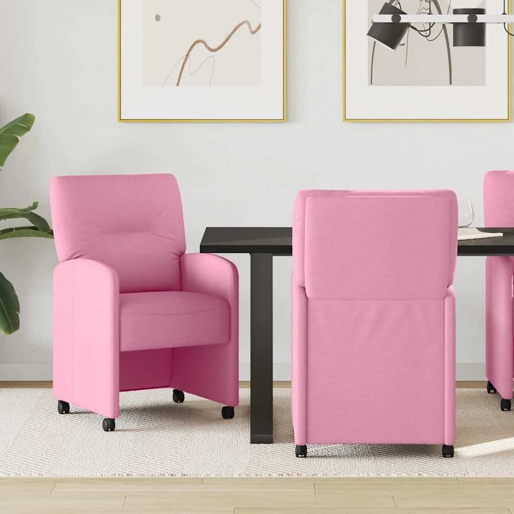 Jedilni stoli s kolesi 2 kos blago Roza 57 x 67 x 95 cm