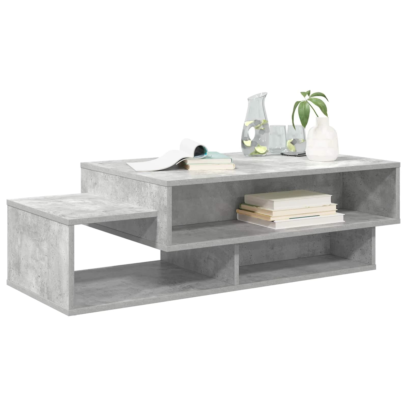 Klubska miza Betonsko siva 105 x 50 x 32,5 cm Inženirski les - slika 3