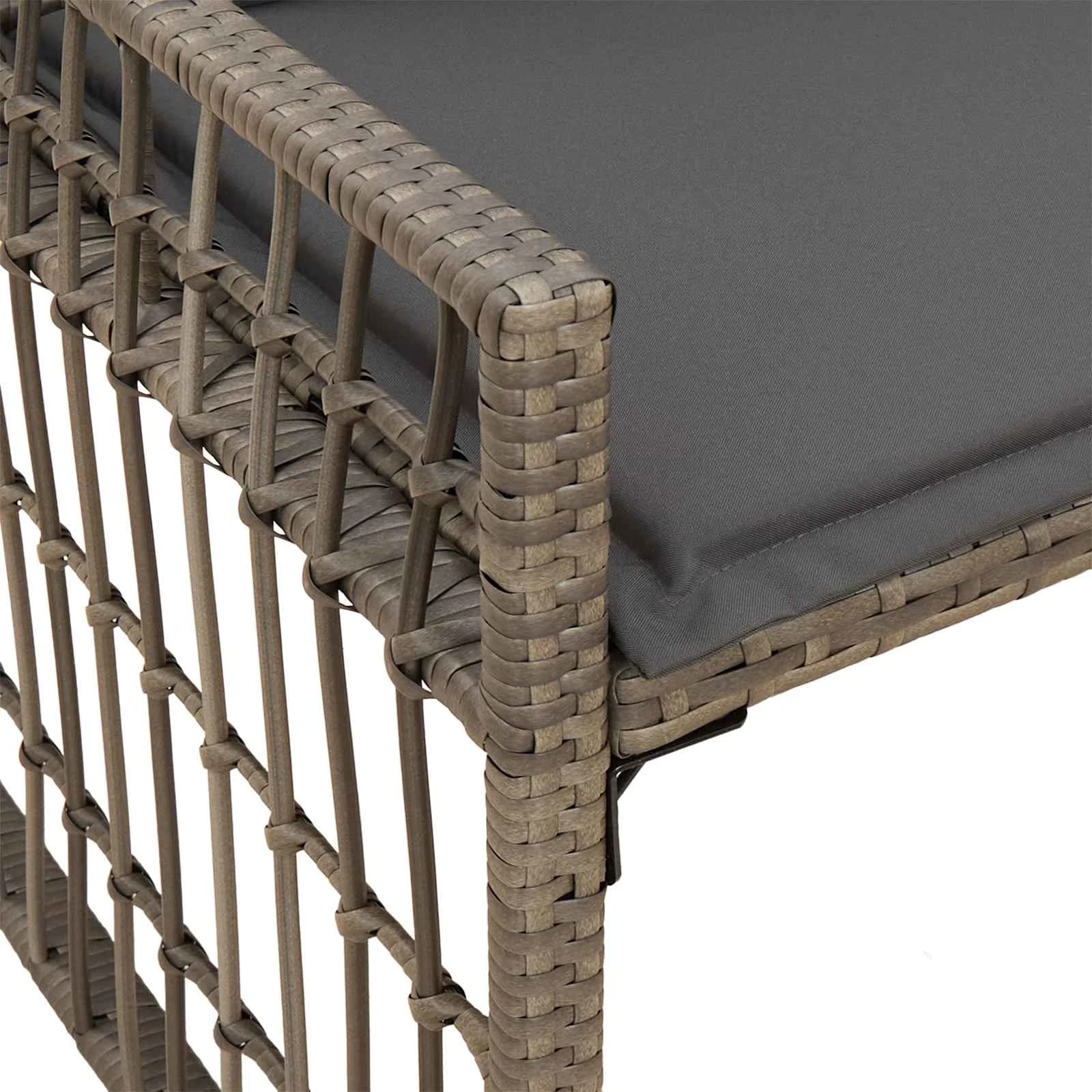 Zunanja klop Enobarvno Siva in temno siva 116 x 55 x 82 cm - slika 8