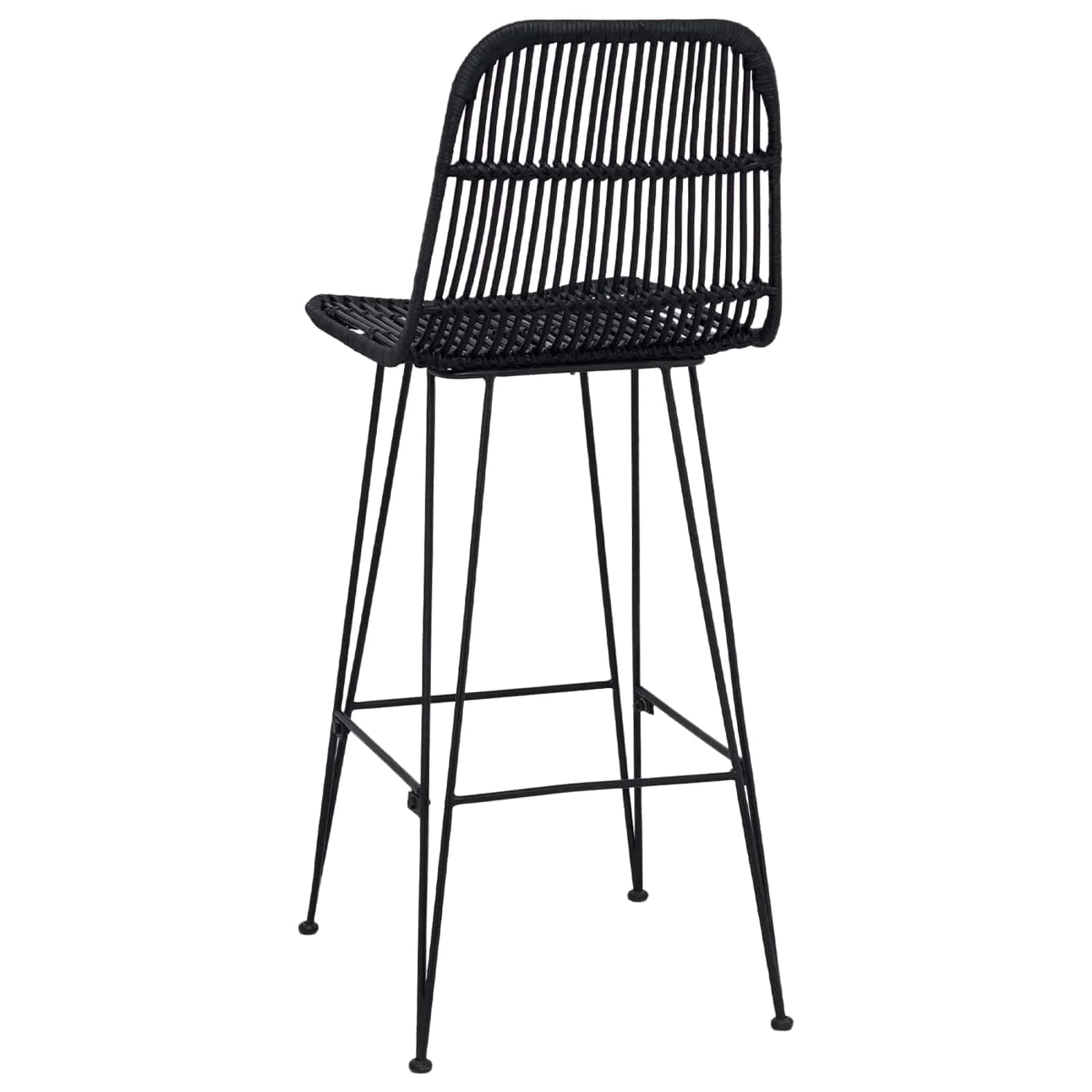 Barski stol 2 kos Črna 44 x 55 x 109 cm Rattan in jeklo - slika 7