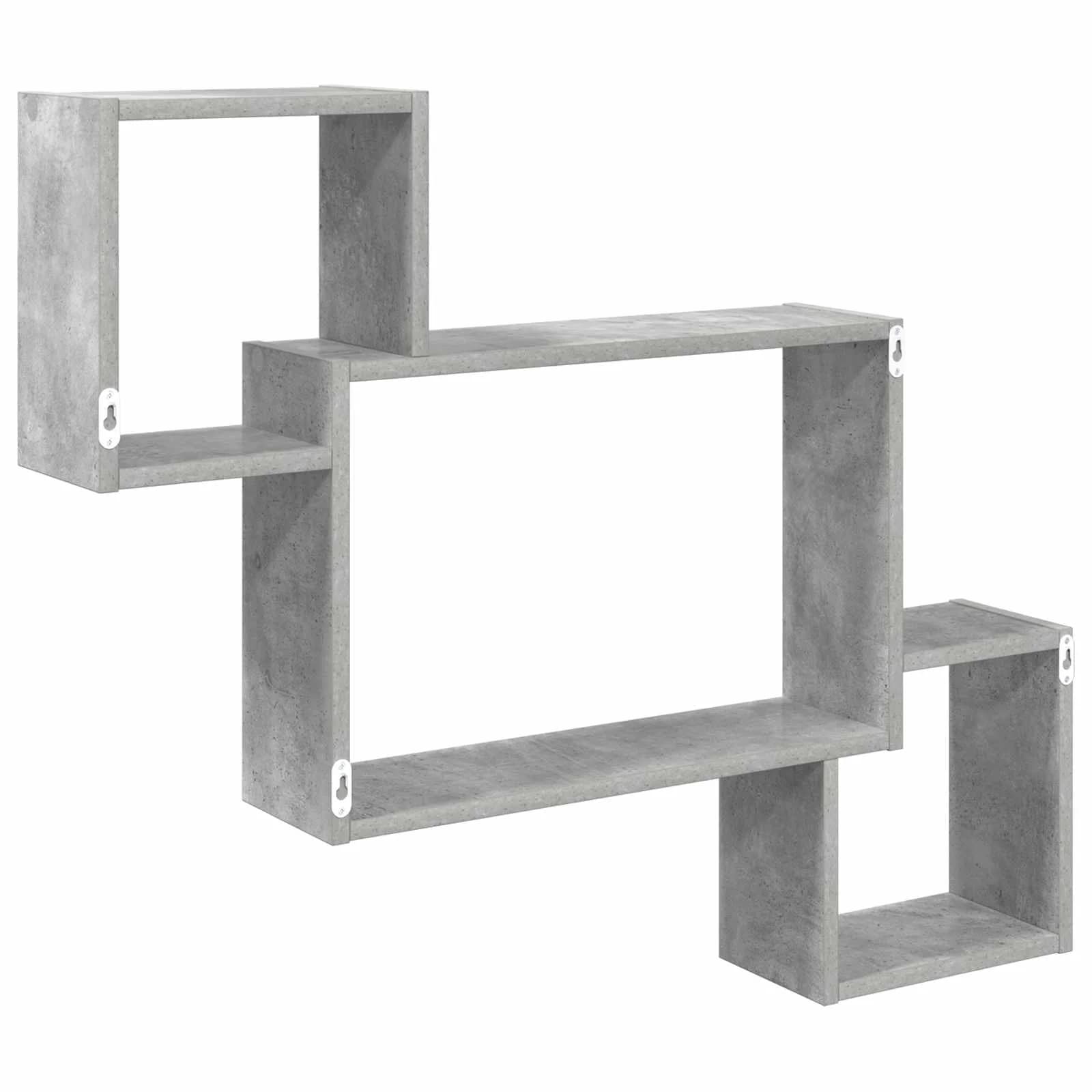 Stenska polica Montaža za steno Betonsko siva 91,5 x 15 x 76 cm - slika 6