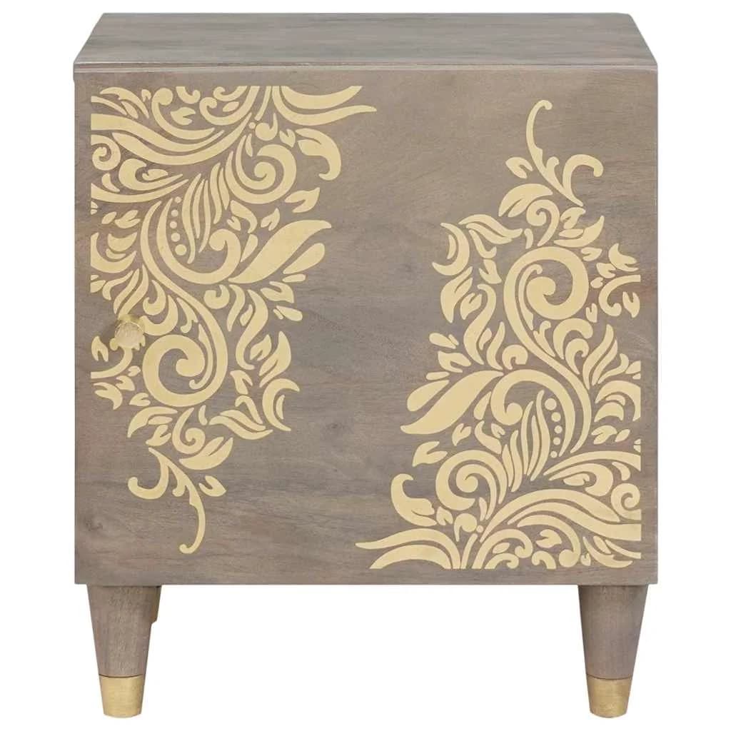 Nočna omarica z vrati 2 kos Siva 40 x 33 x 46 cm - slika 4