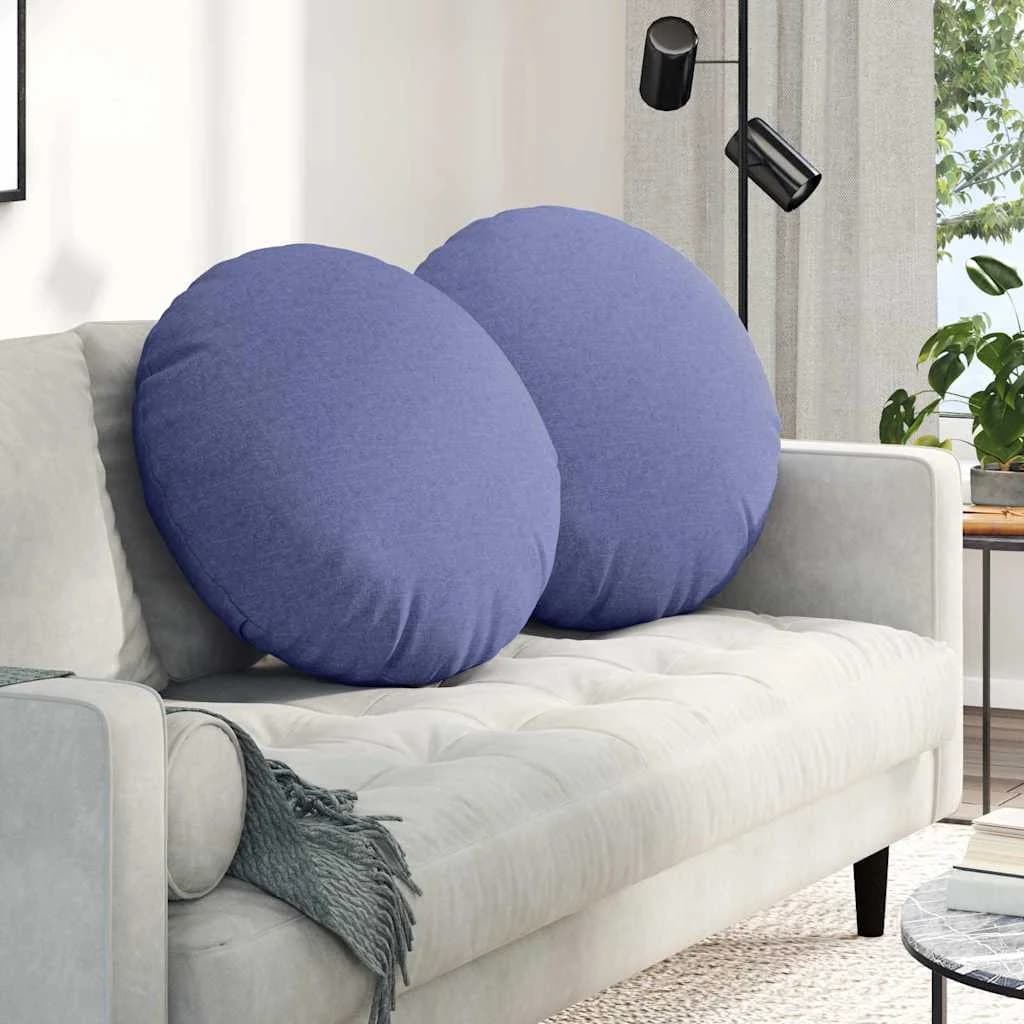 Sedežne blazine 2 kos blago Jeans modra Ø80 x 29 cm