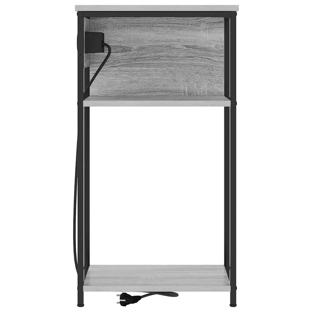Nočna omarica Siva Sonoma 41 x 28 x 76 cm Inženirski les - slika 7