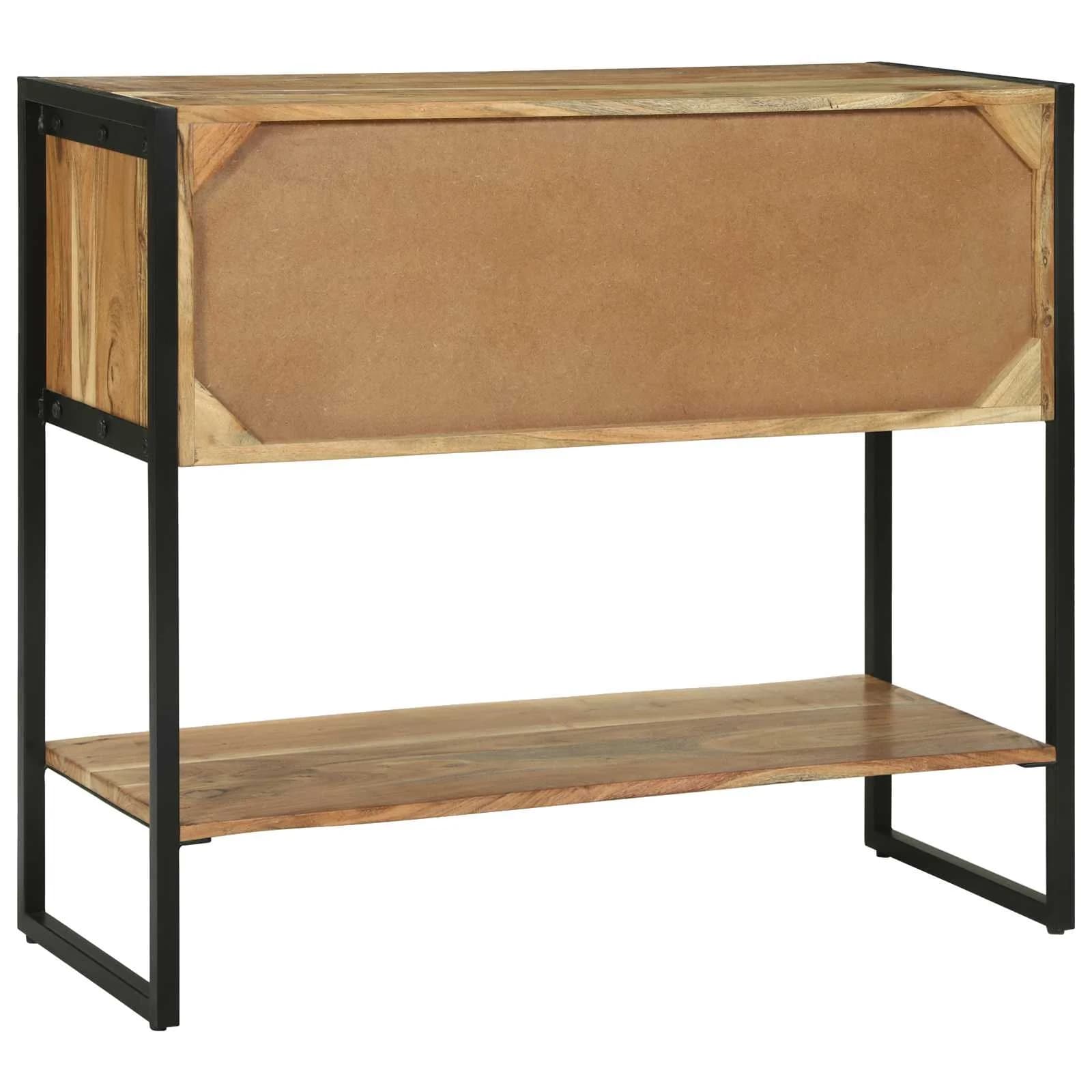 Konzolna miza Rjava 90 x 35 x 80 cm Masiven les akacije - slika 7