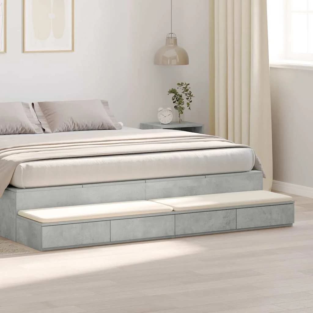 Posteljni predali Betonsko siva 180 x 36,5 x 16,5 cm