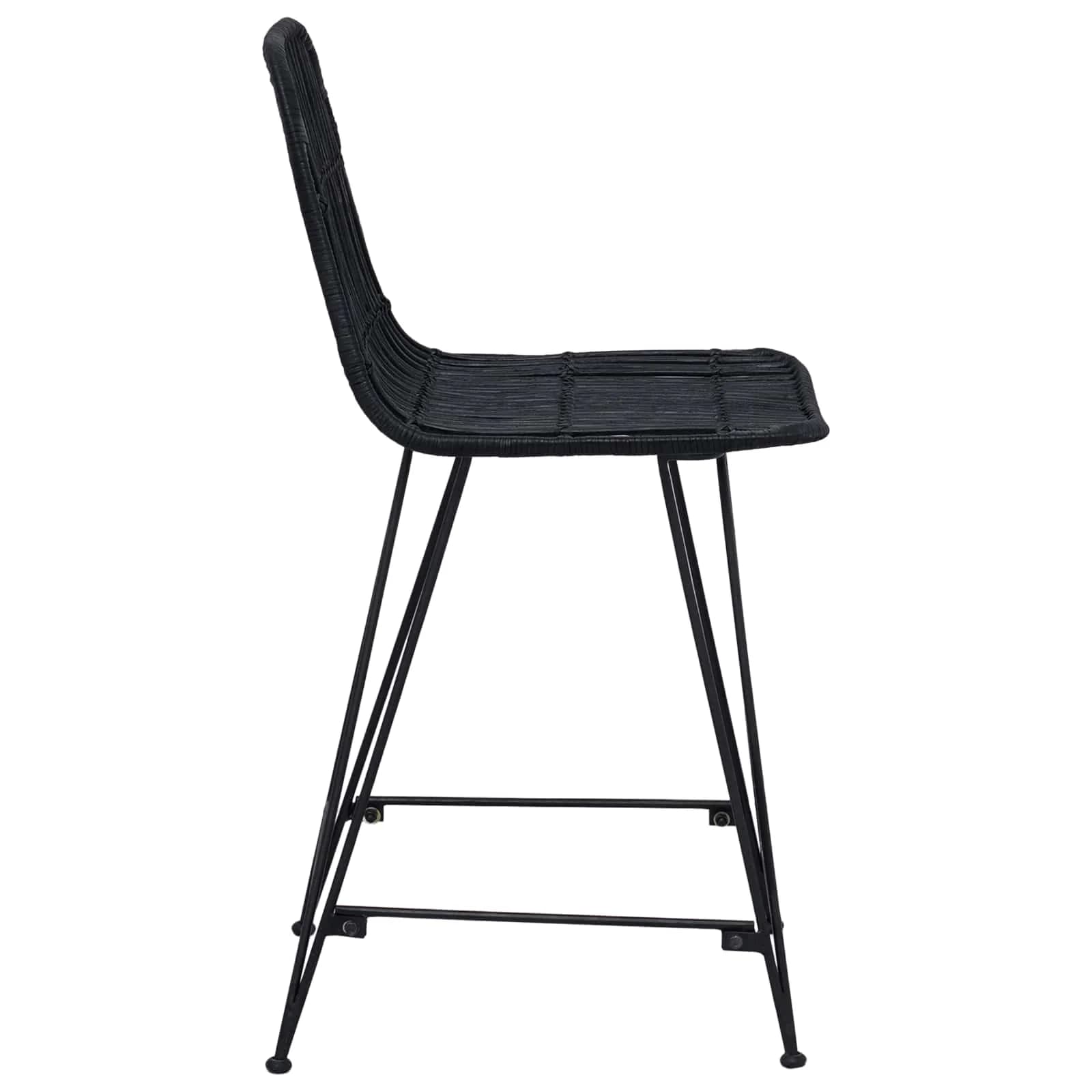 Barski stol 2 kos Črna 44 x 54 x 96 cm Rattan in jeklo - slika 6