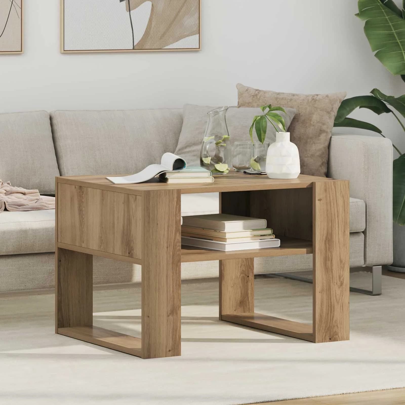 Klubska miza Umetni hrast 66 x 53 x 45 cm Inženirski les