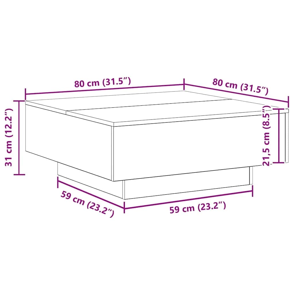Črni hrast 80 x 80 x 31 cm Inženirski les - slika 12