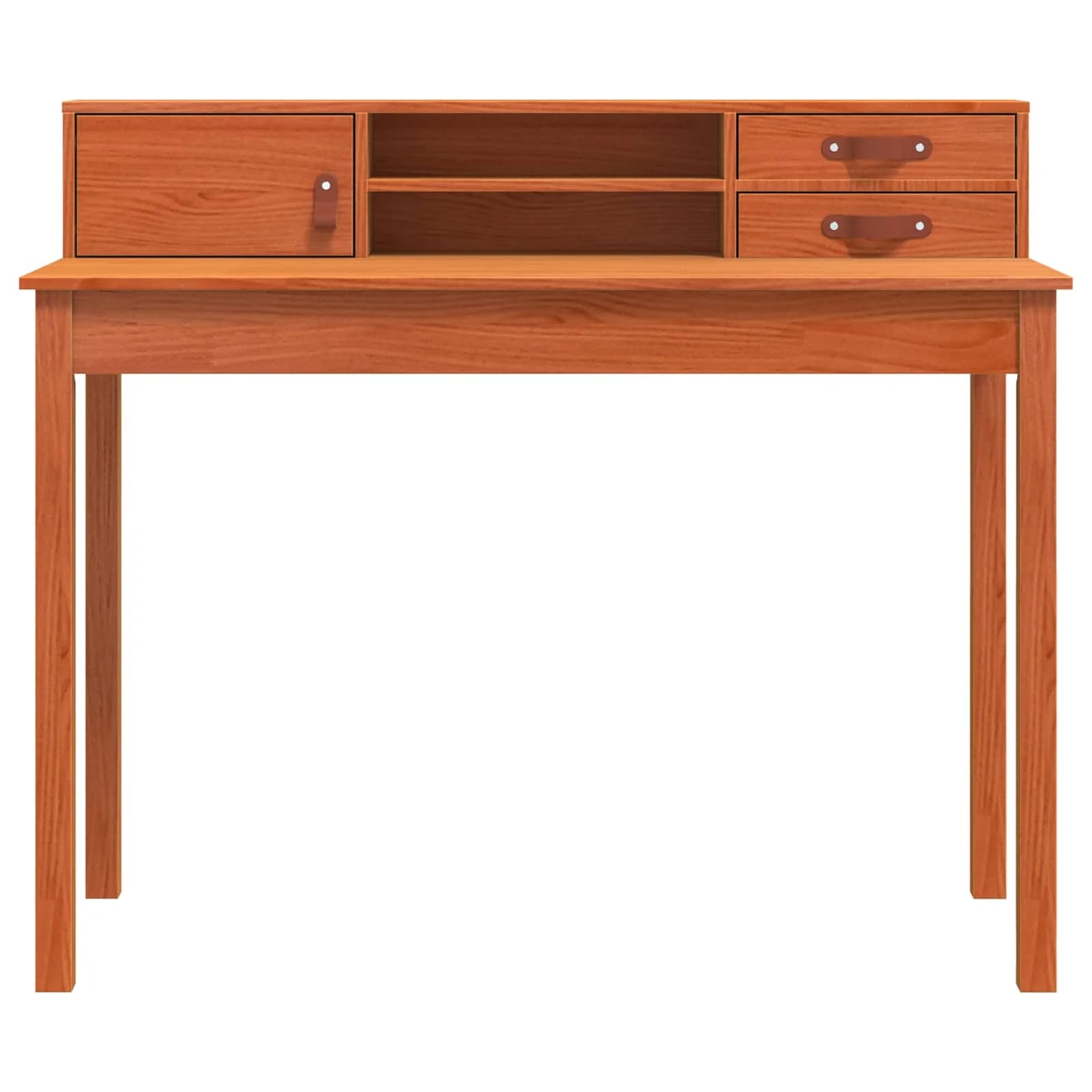 Miza s predalom Voskast rjav 110 x 50 x 93 cm Trdna borova les - slika 5