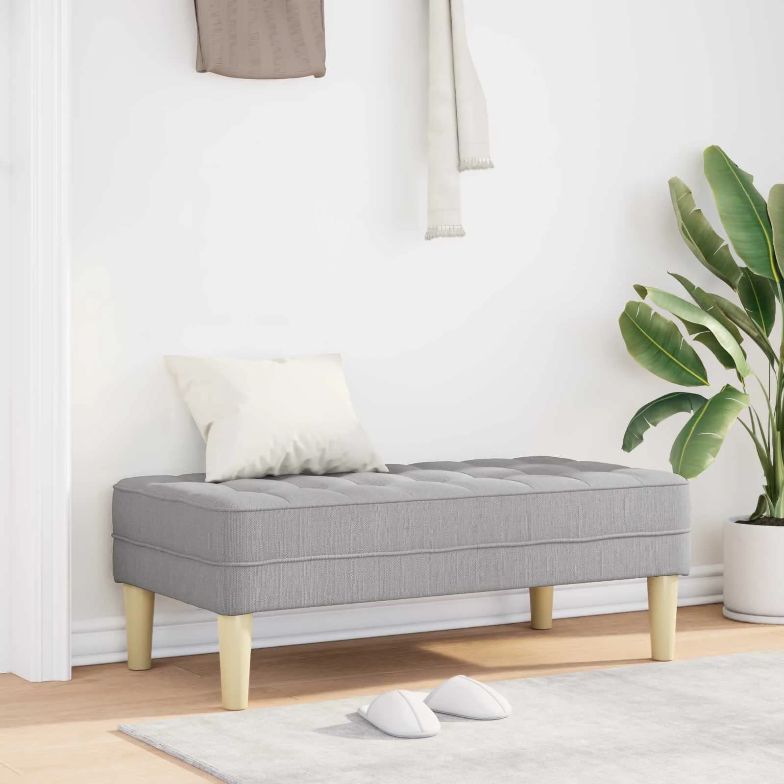 klop z blazino Oblačno siva 113 x 57 x 39 cm blago