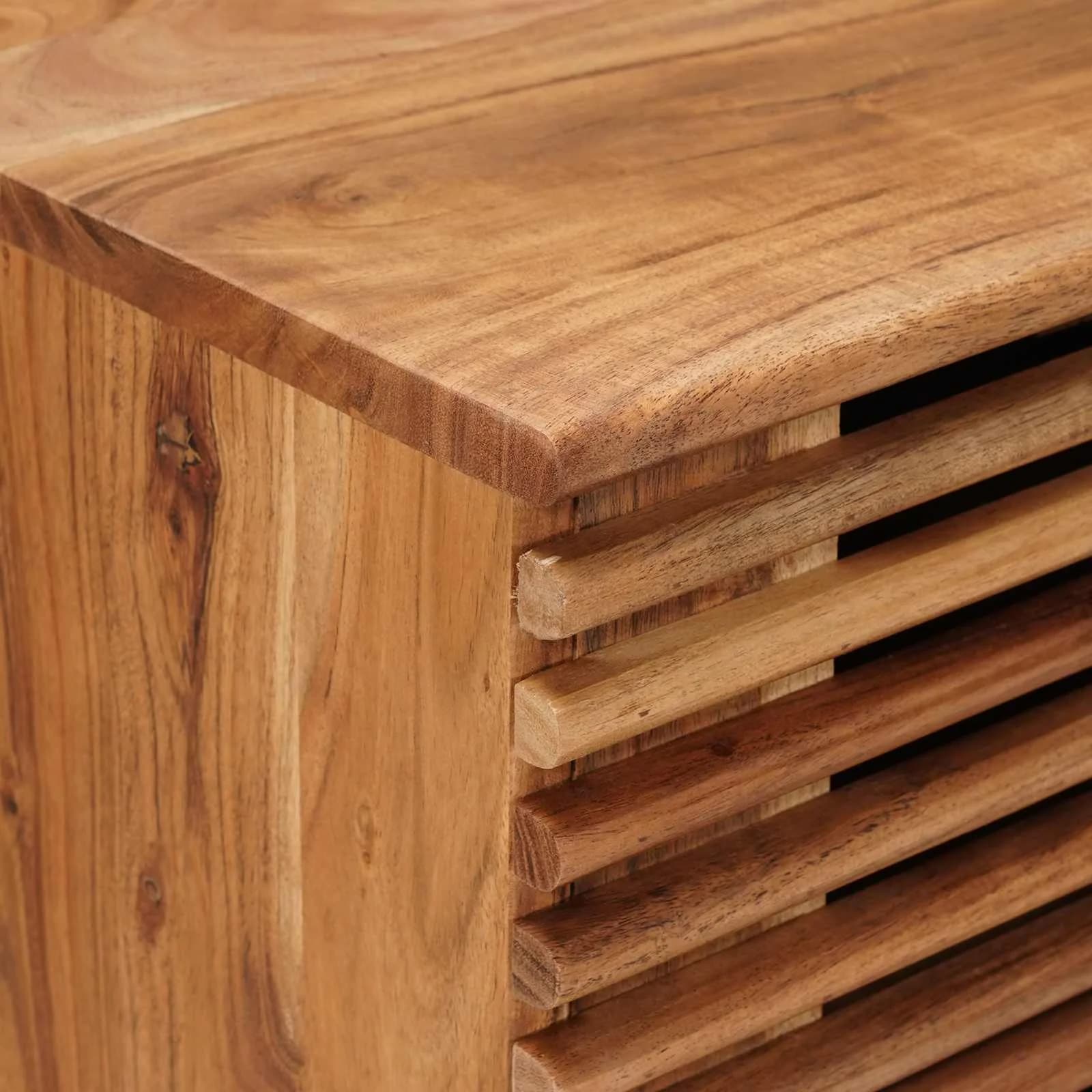 Ročno izdelana nočna omarica Teak rjava 40 x 30 x 60 cm - slika 8