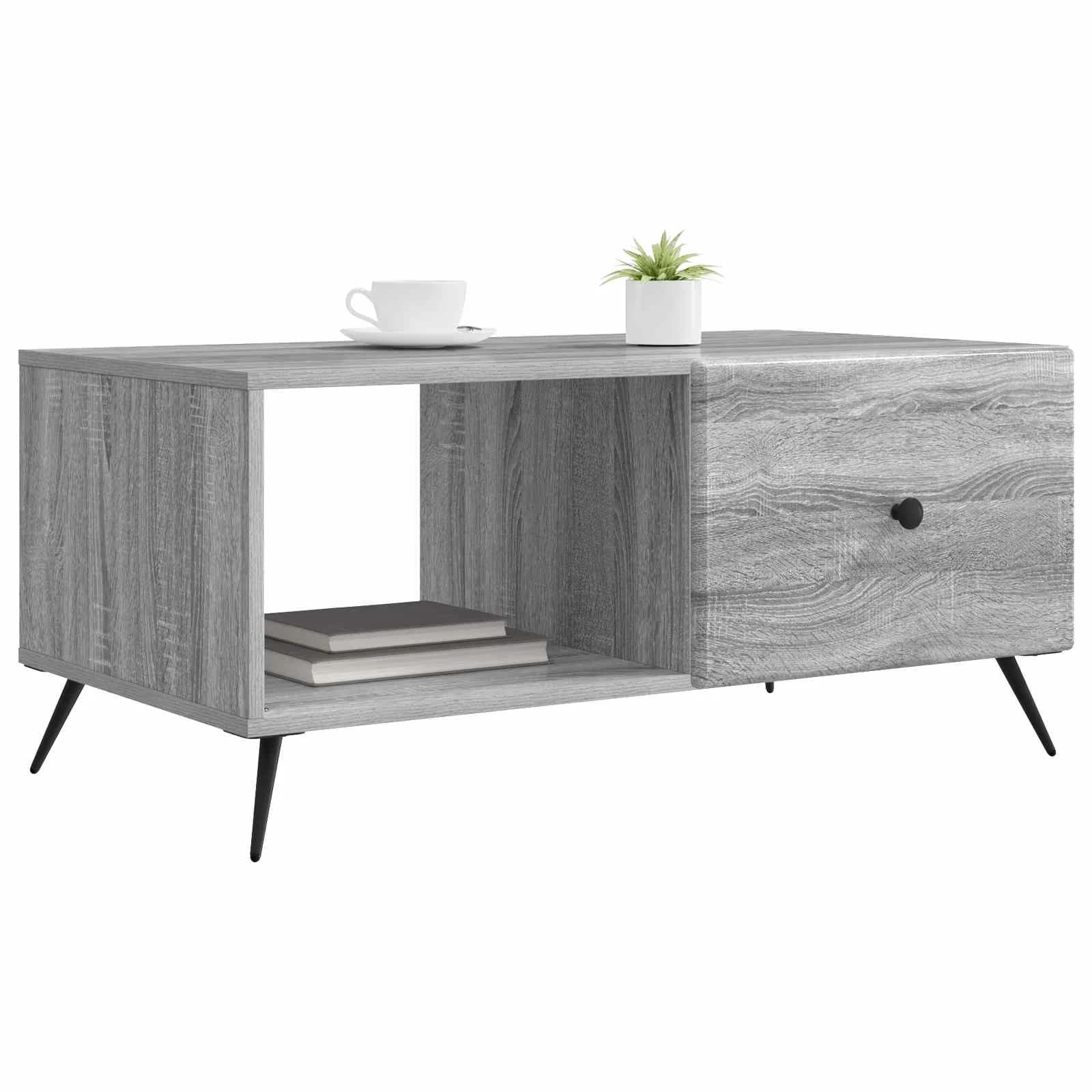 Klubska miza Siva Sonoma 90 x 50 x 40 cm Inženirski les - slika 3