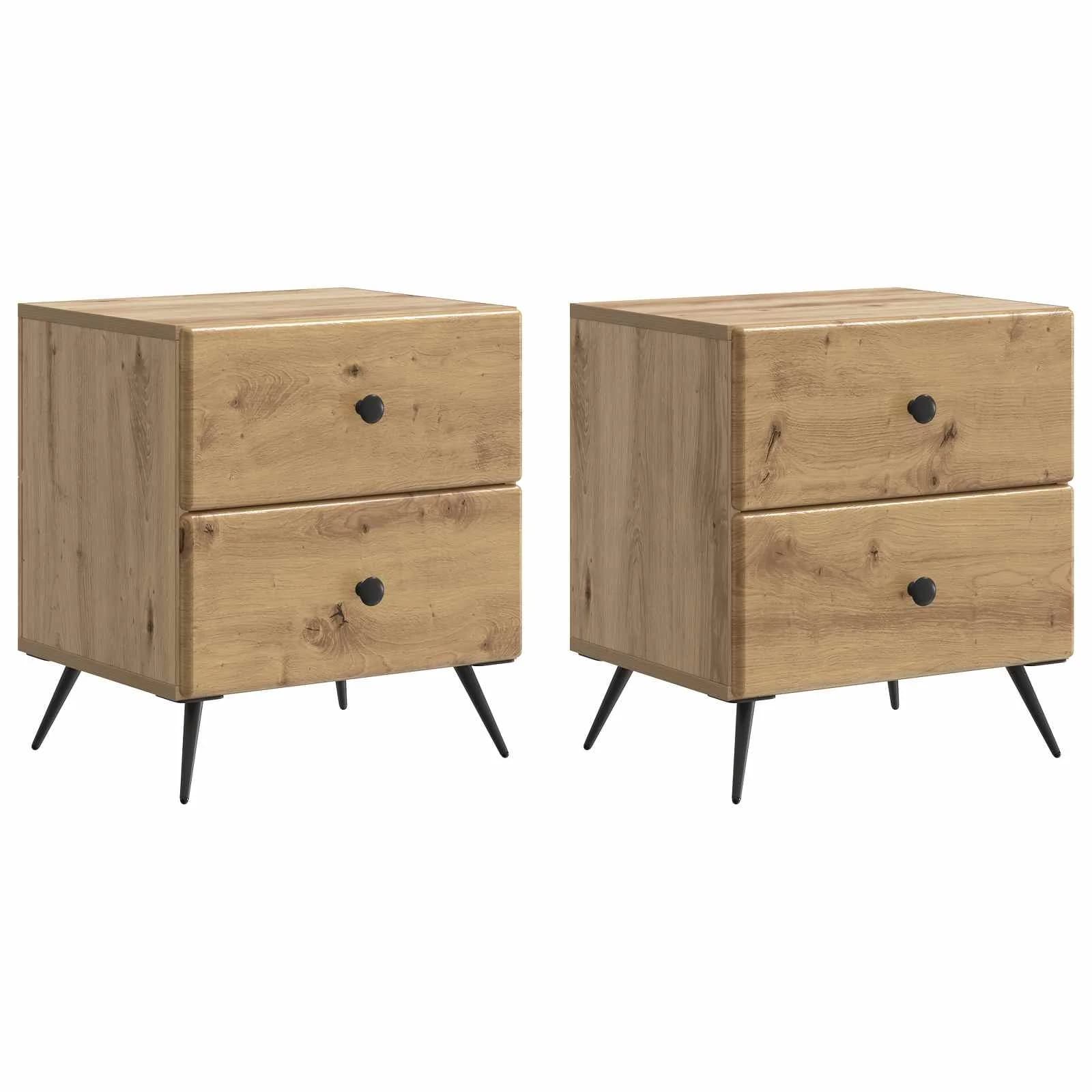 Nočna omarica 2 kos Artisan hrast 43 x 34,5 x 47,5 cm - slika 2