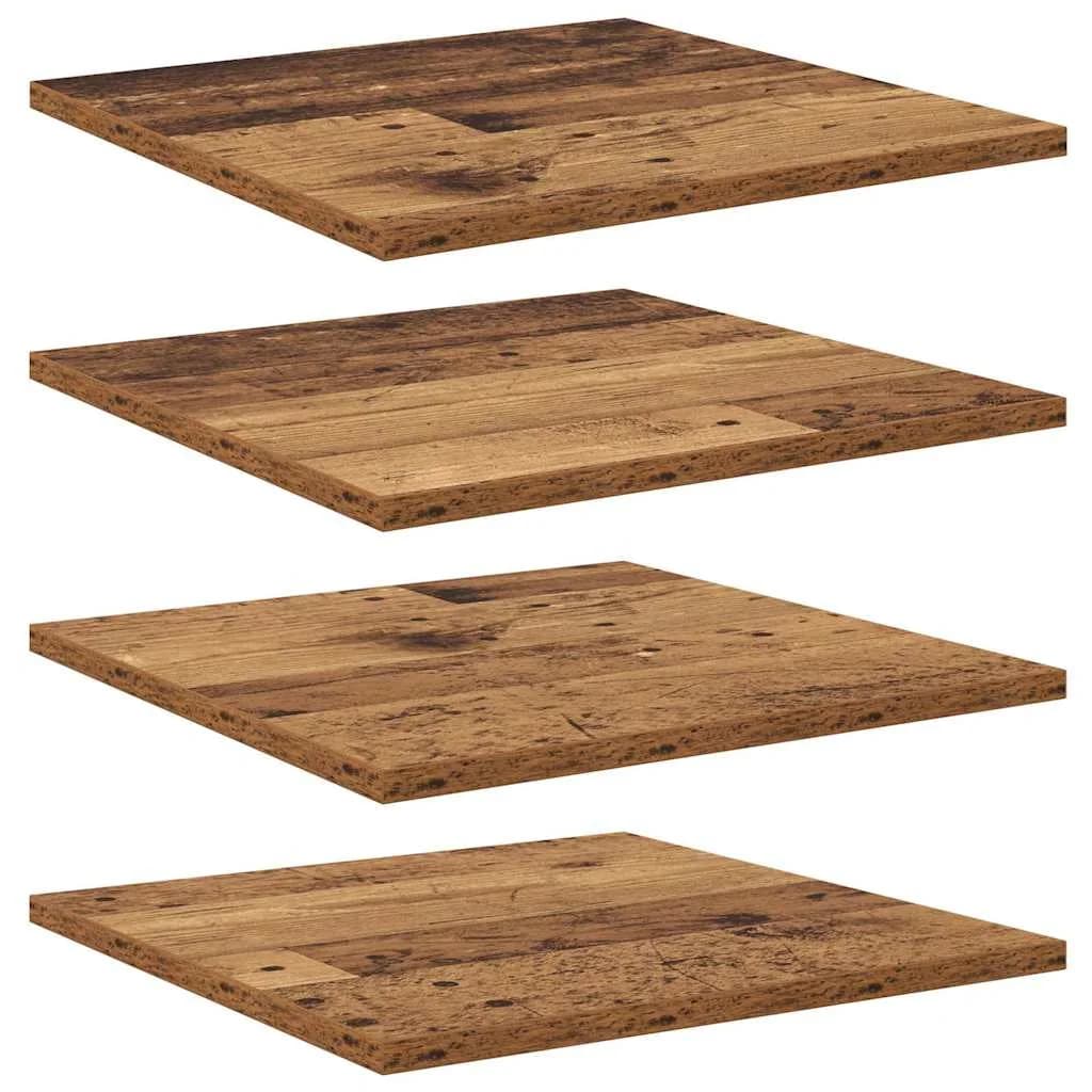 Polica za knjige 3 nivojev 4 kos 40 x 40 x 1,5 cm Rjava - slika 2