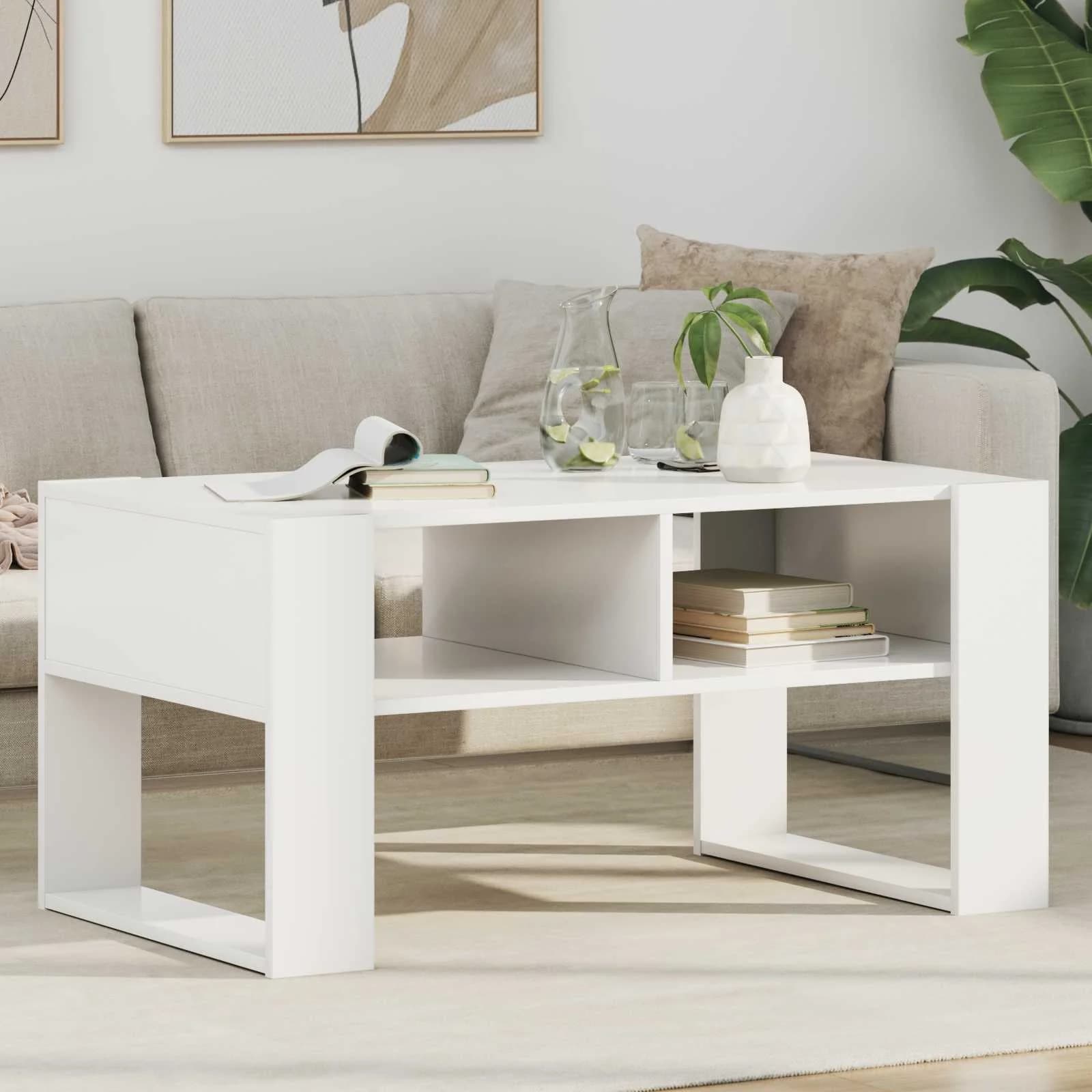 Klubska miza Bela 92 x 53 x 45 cm Inženirski les