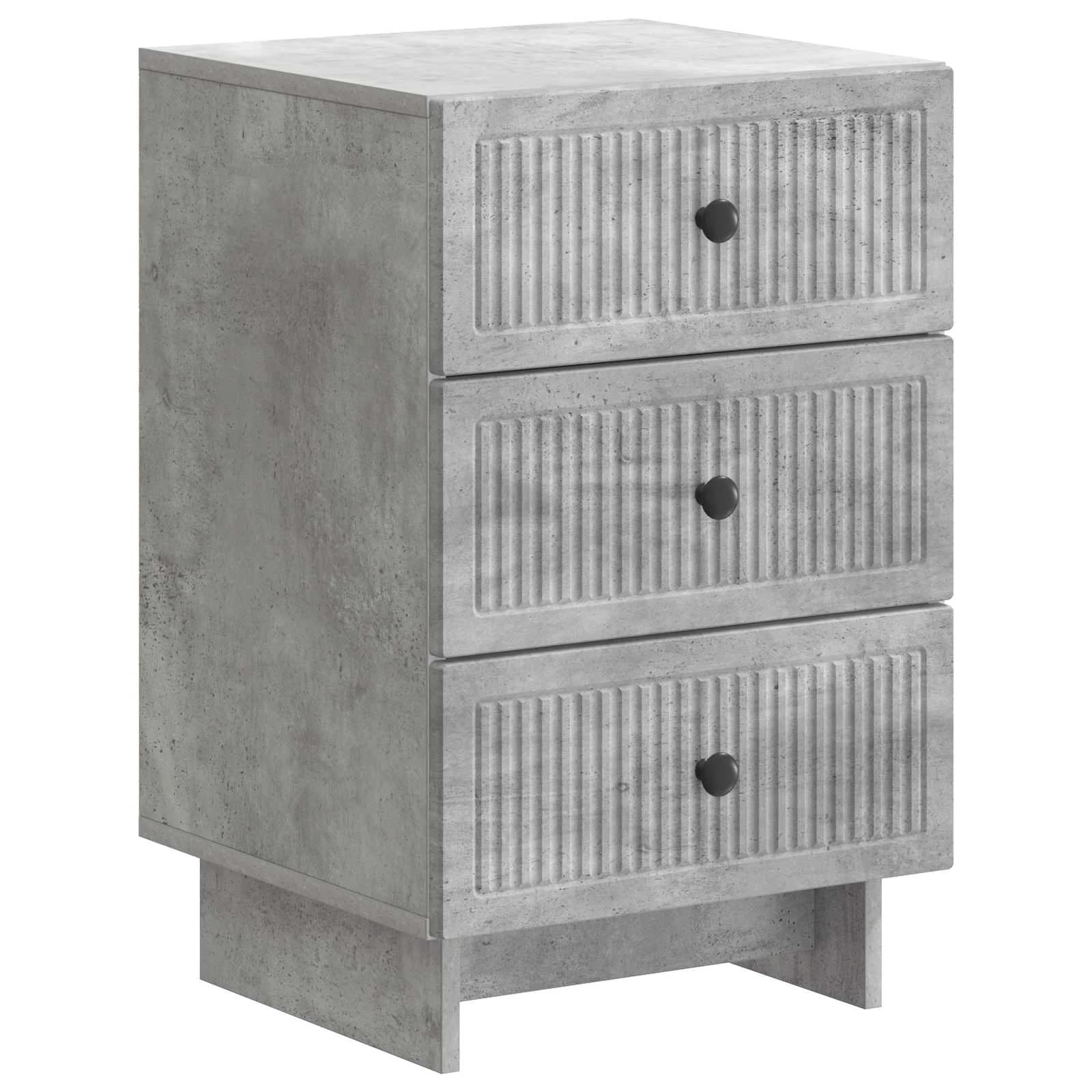 Nočna omarica Betonsko siva 43 x 41 x 66,5 cm Inženirski les - slika 2