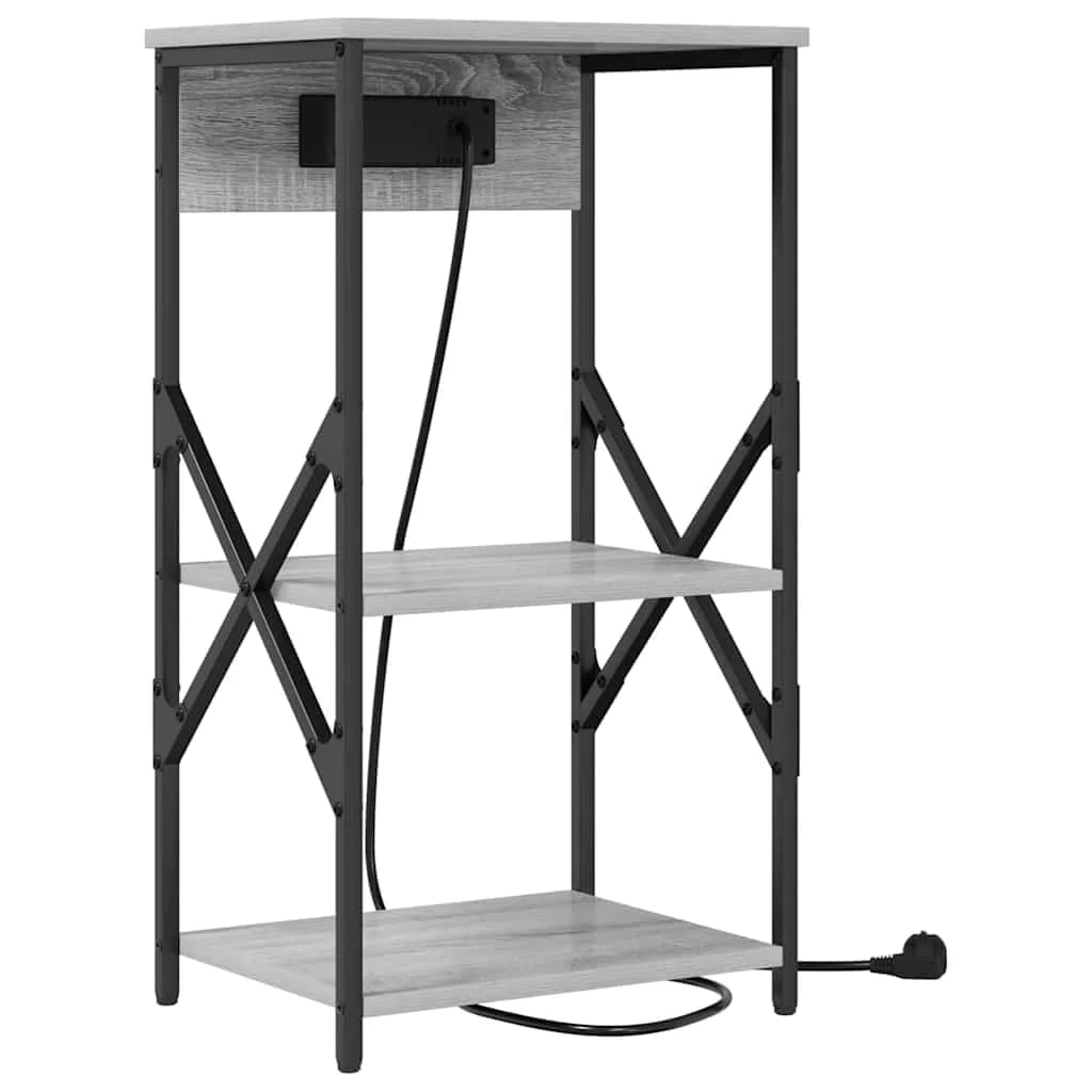 Nočna omarica 2 kos Siva Sonoma 41 x 31 x 76 cm Inženirski les - slika 8
