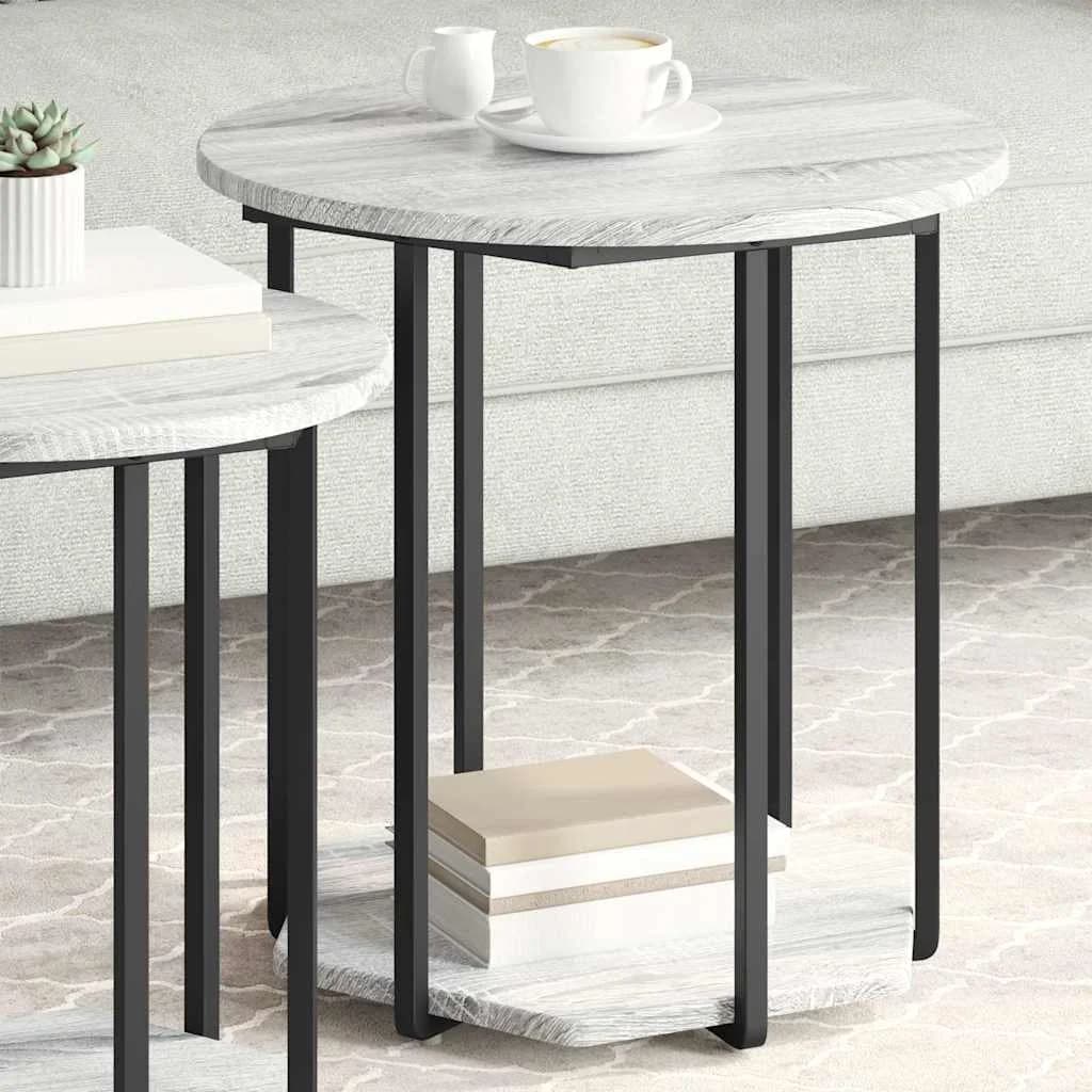 Komplet stranskih mizic 2 kos Siva 50 x 50 x 50,5 cm - slika 4
