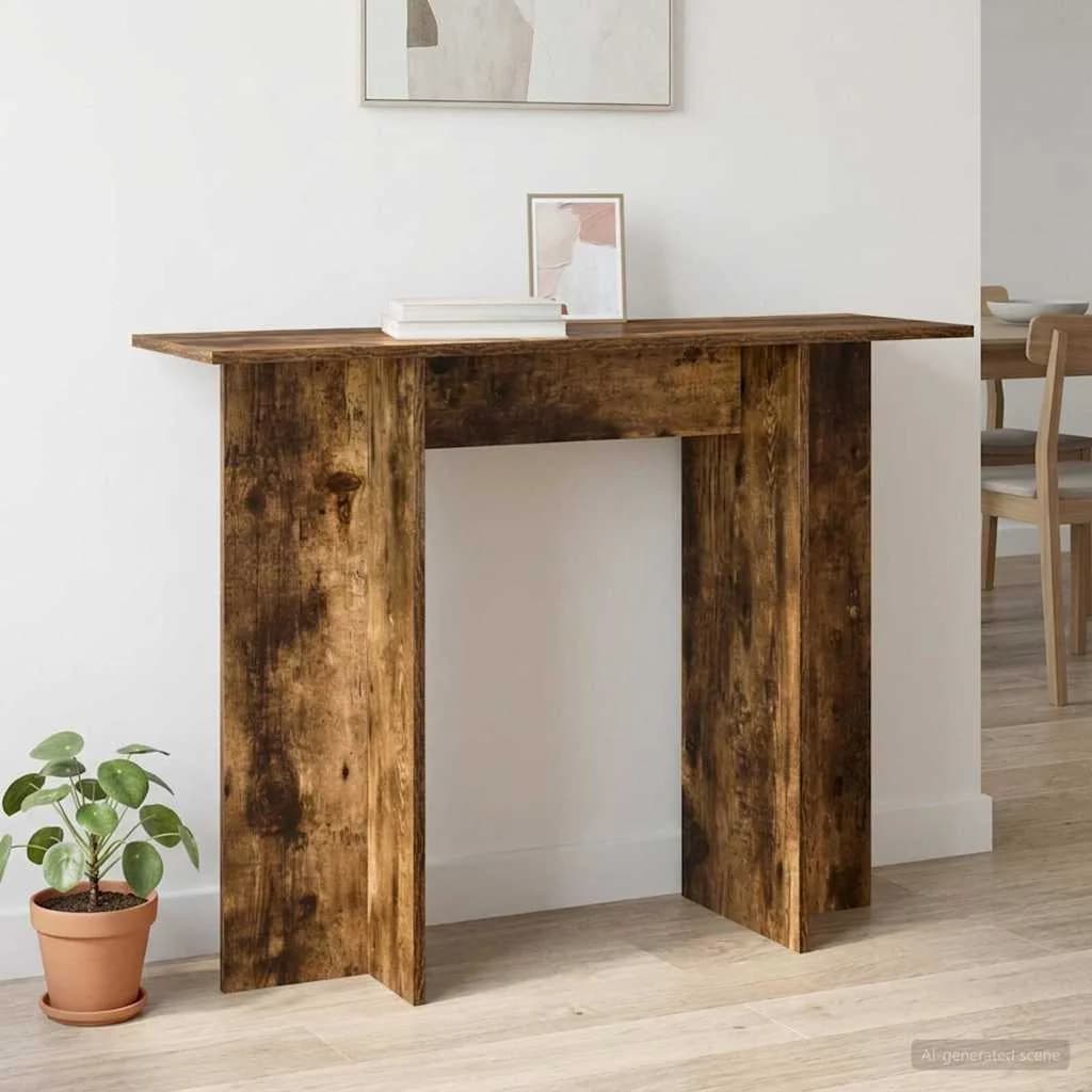 Konzolna miza Dimljeni Hrast 100 x 30 x 75 cm Inženirski les - slika 4