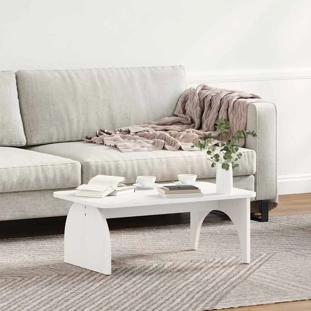 Klubska miza Bela 80 x 50 x 31 cm Trdna borovina - slika 4