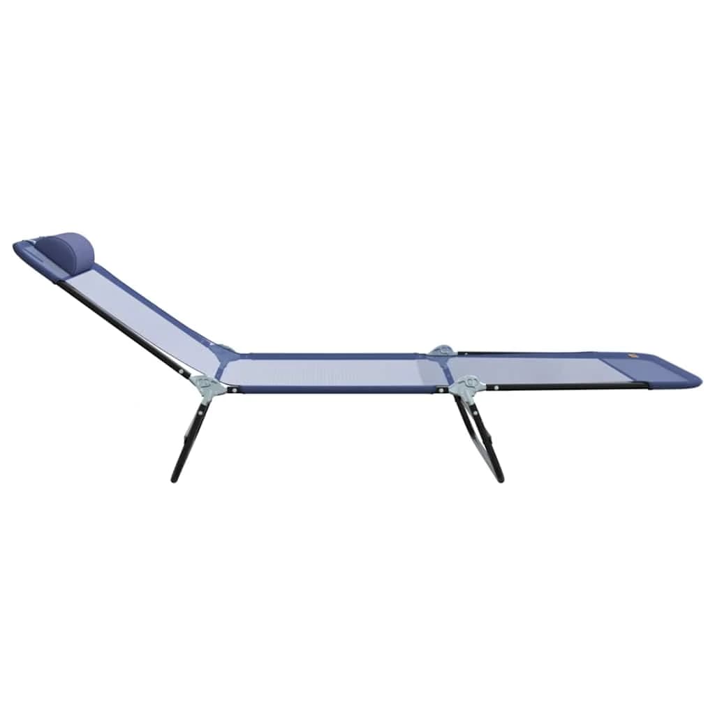 Zložljiv ležalnik Temno modra 182 x 55 x 85,5 cm Tekstil - slika 5