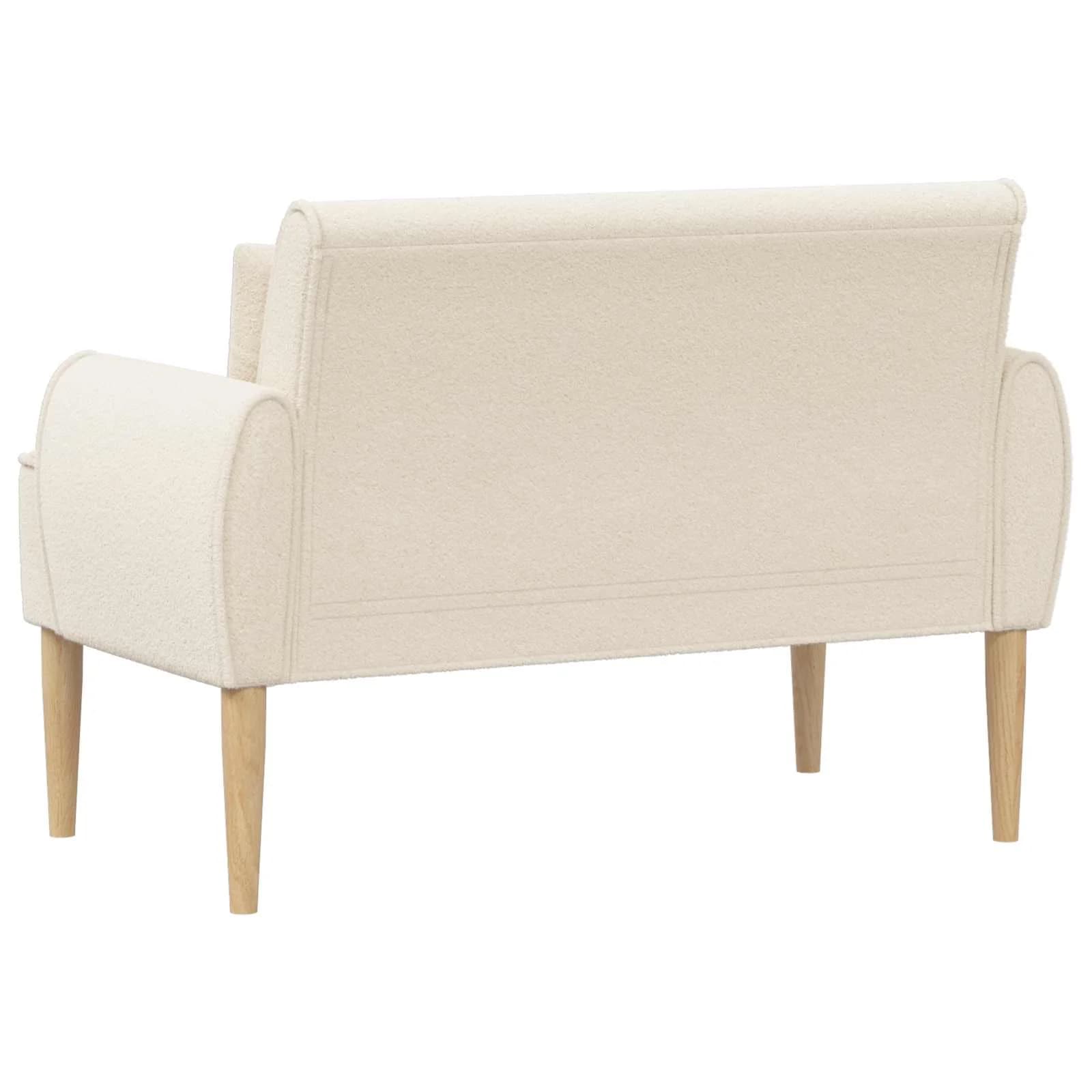 Dvojnica s gumbi Krem 117 x 67 x 77 cm Bouclé - slika 5