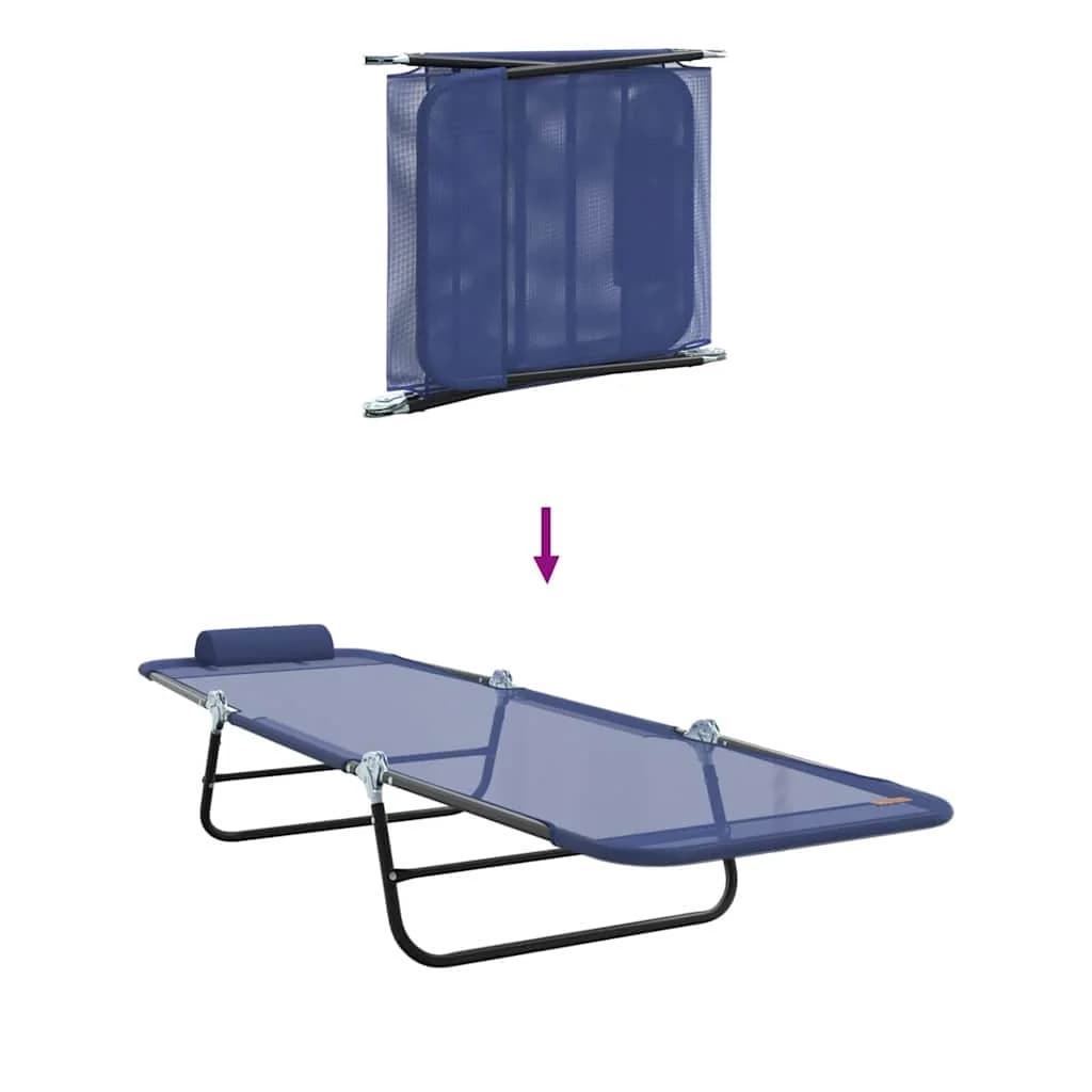 Zložljiv ležalnik Temno modra 182 x 55 x 85,5 cm Tekstil - slika 8