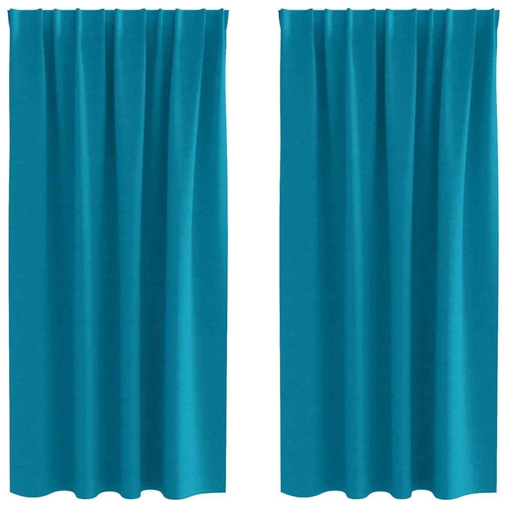 Zavese za zatemnitev z obroči 2 kos Turkizna 175 x 140 cm - slika 2