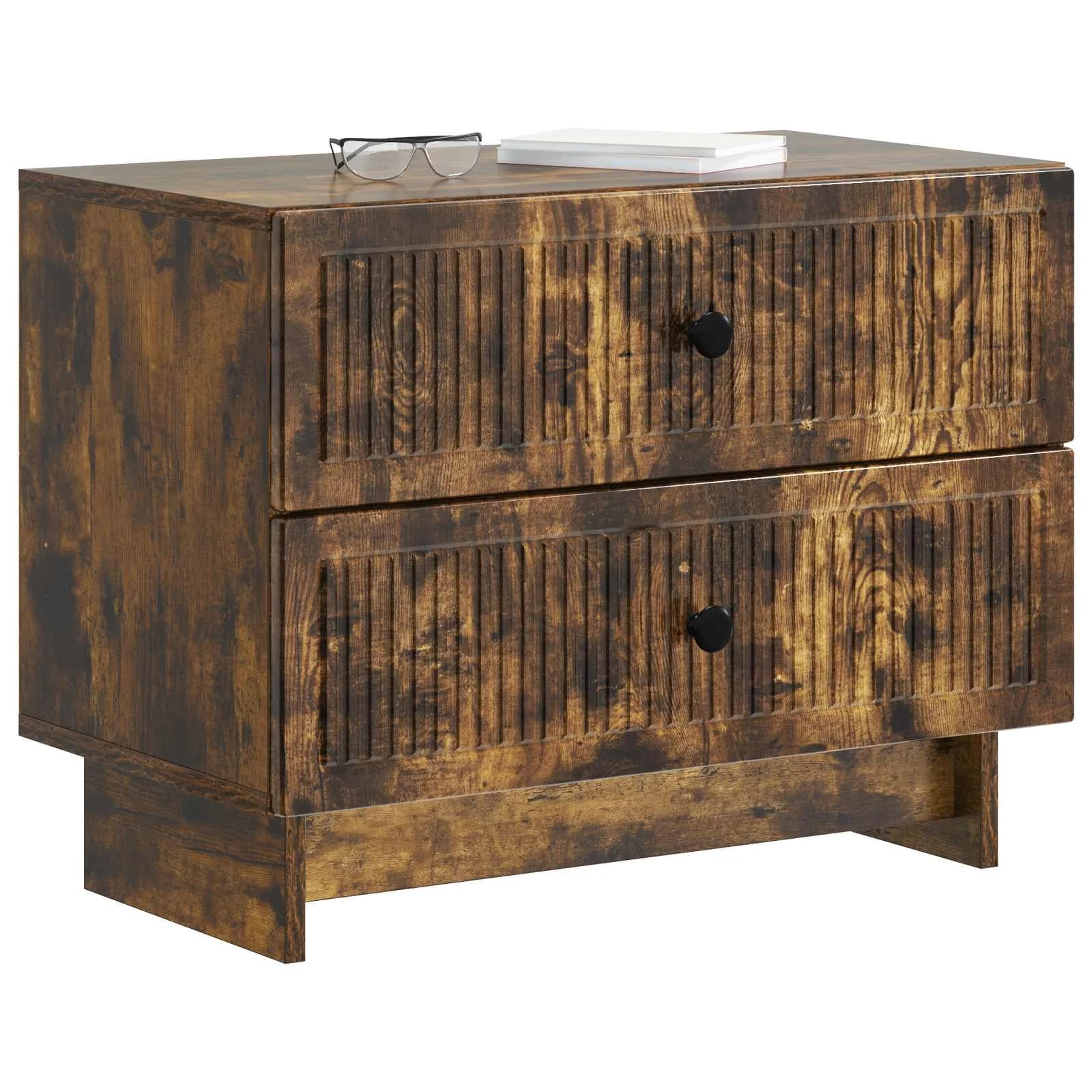 Nočna omarica Dimljen hrast 62 x 34,5 x 47,5 cm Inženirski les - slika 3