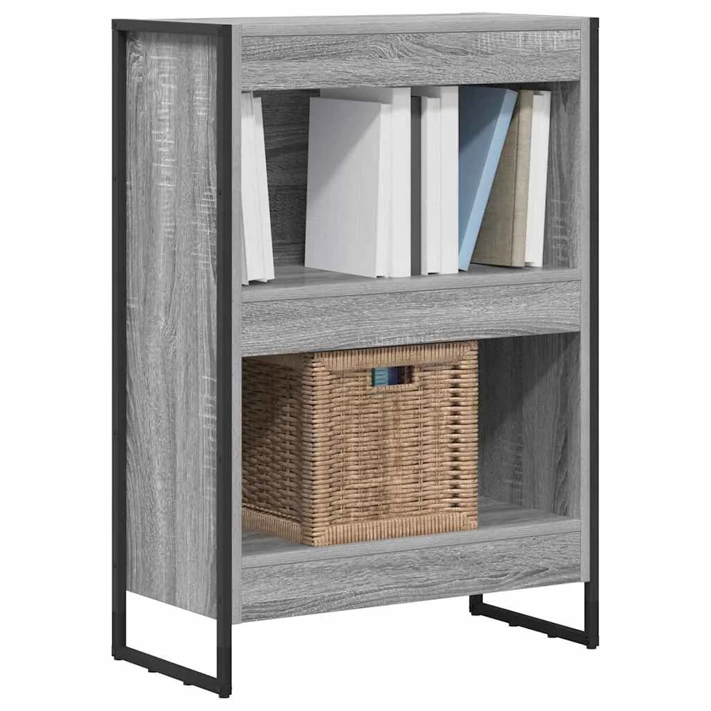 Knjigovni omar 60 x 30 x 86,5 cm Inženirski les Siva Sonoma - slika 3