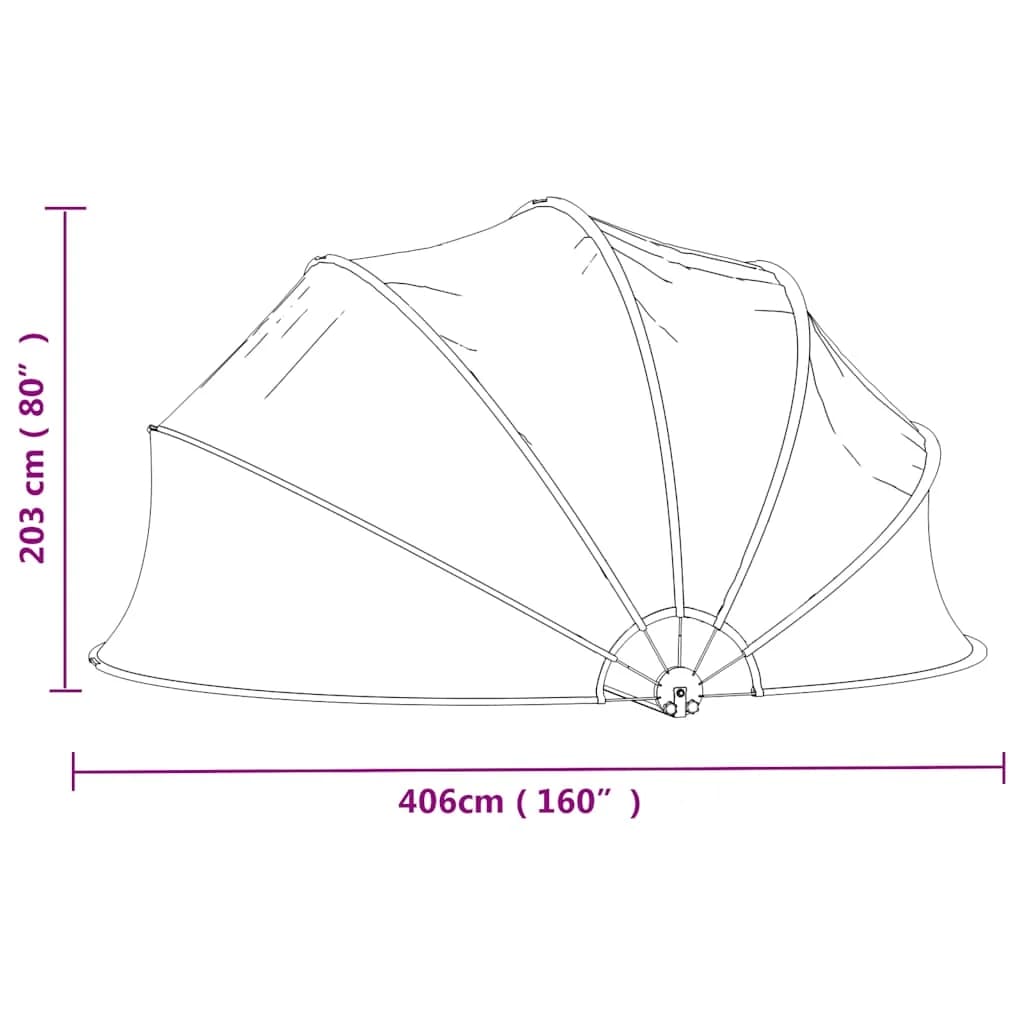 Kupola za bazen okrogla 406x203 cm PVC - slika 8