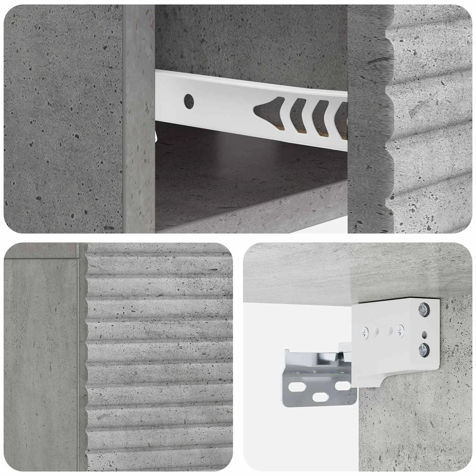 Stenski nočni omarici 2 kos Betonsko siva 49 x 34,5 x 20 cm - slika 10