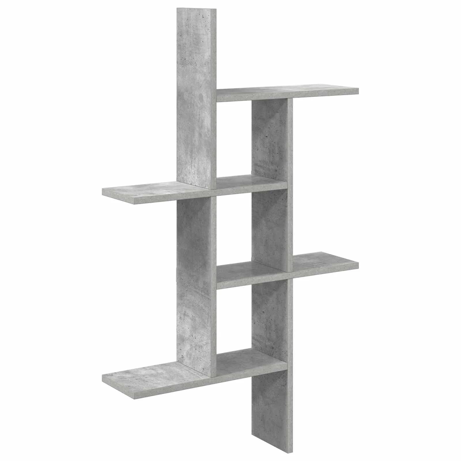 Stenska polica Betonsko siva 61 x 15 x 102 cm Inženirski les - slika 2