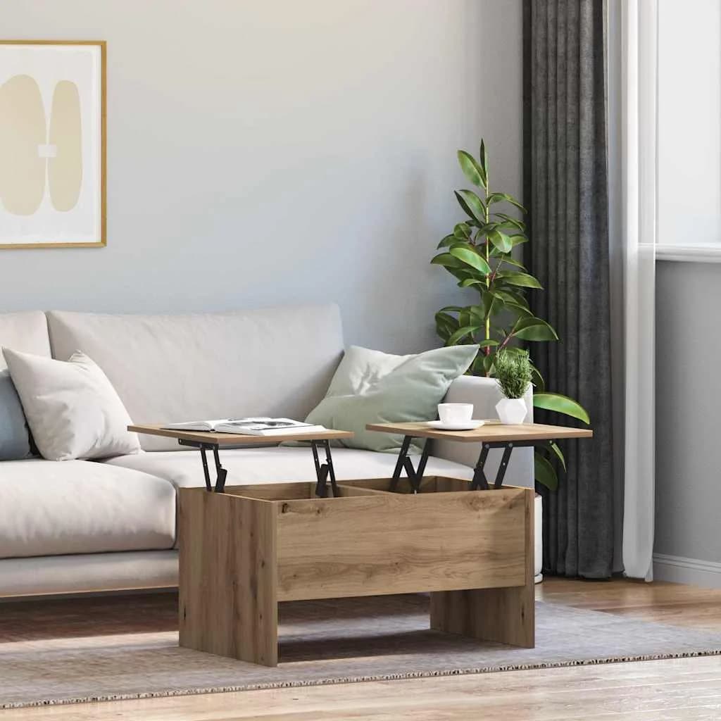 Klubska miza Umetni hrast 102 x 50,5 x 46,5 cm Inženirski les - slika 4